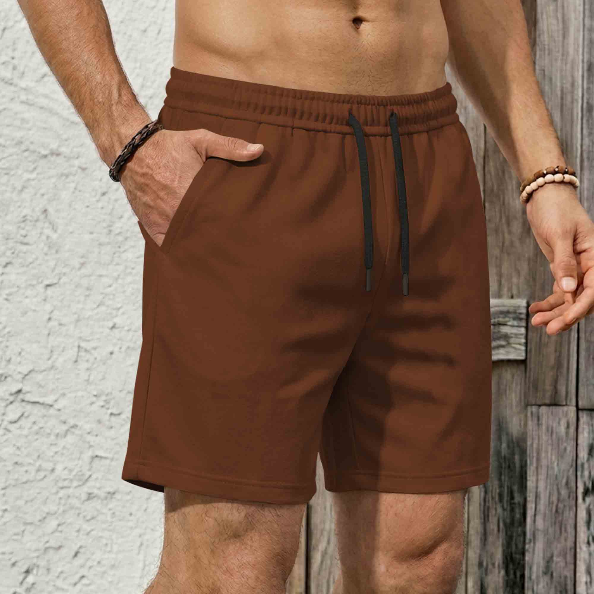 Mens Plain Cotton Blend Shorts