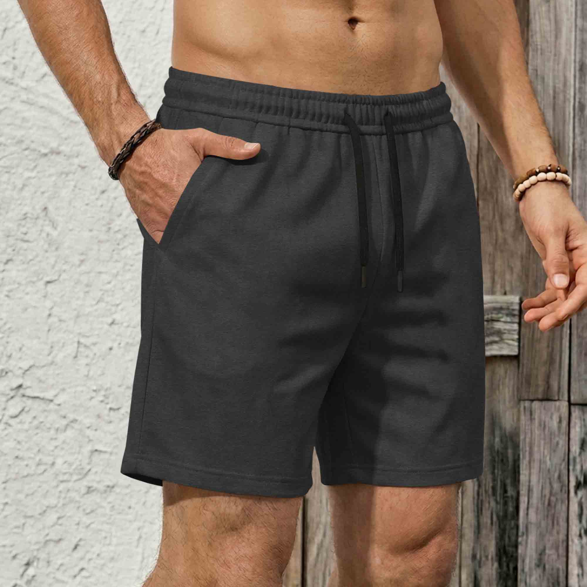 Mens Plain Cotton Blend Shorts