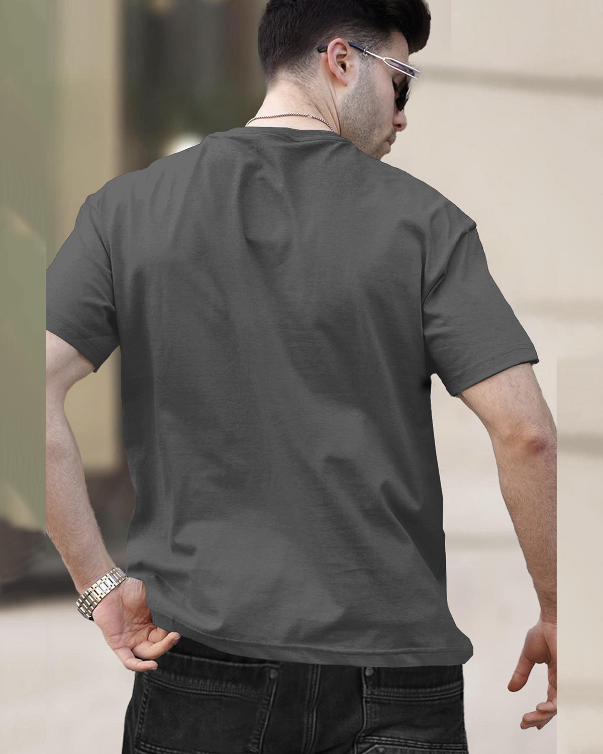 Mens Round Neck Half Sleeve Dark Grey & Brown T-shirts (Pack Of 2)