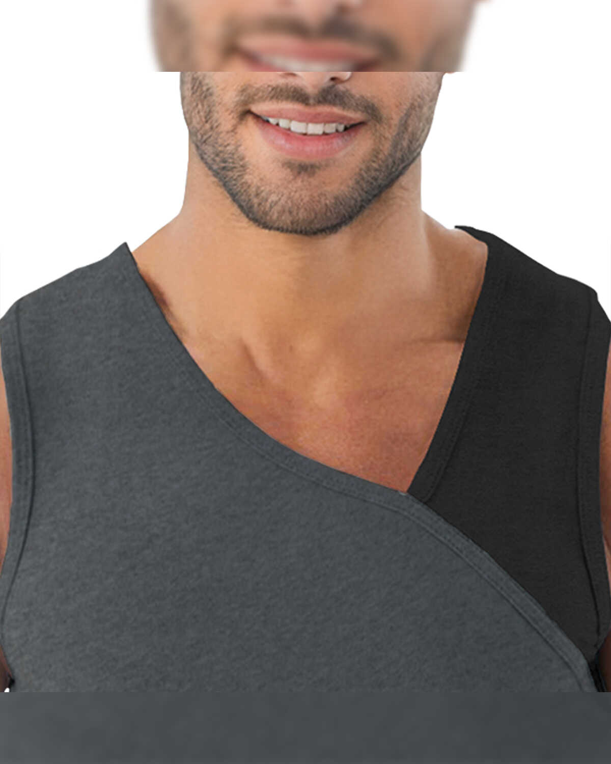 (Pack Of 2) Men Plain Combo Vest / Darkgrey & Olivegreen