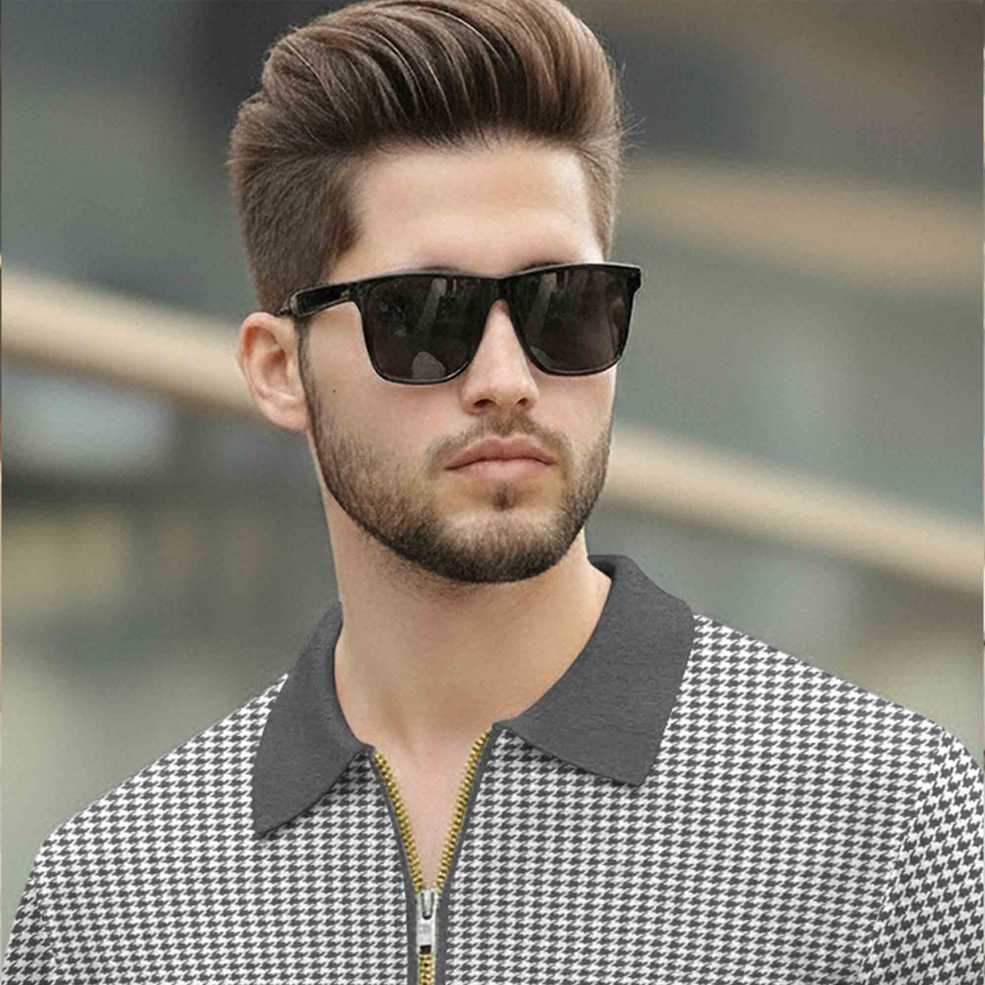 Quarter Zip Polo Neck Dual Color Printed Half Sleeve TSHIRT Darkgrey & White