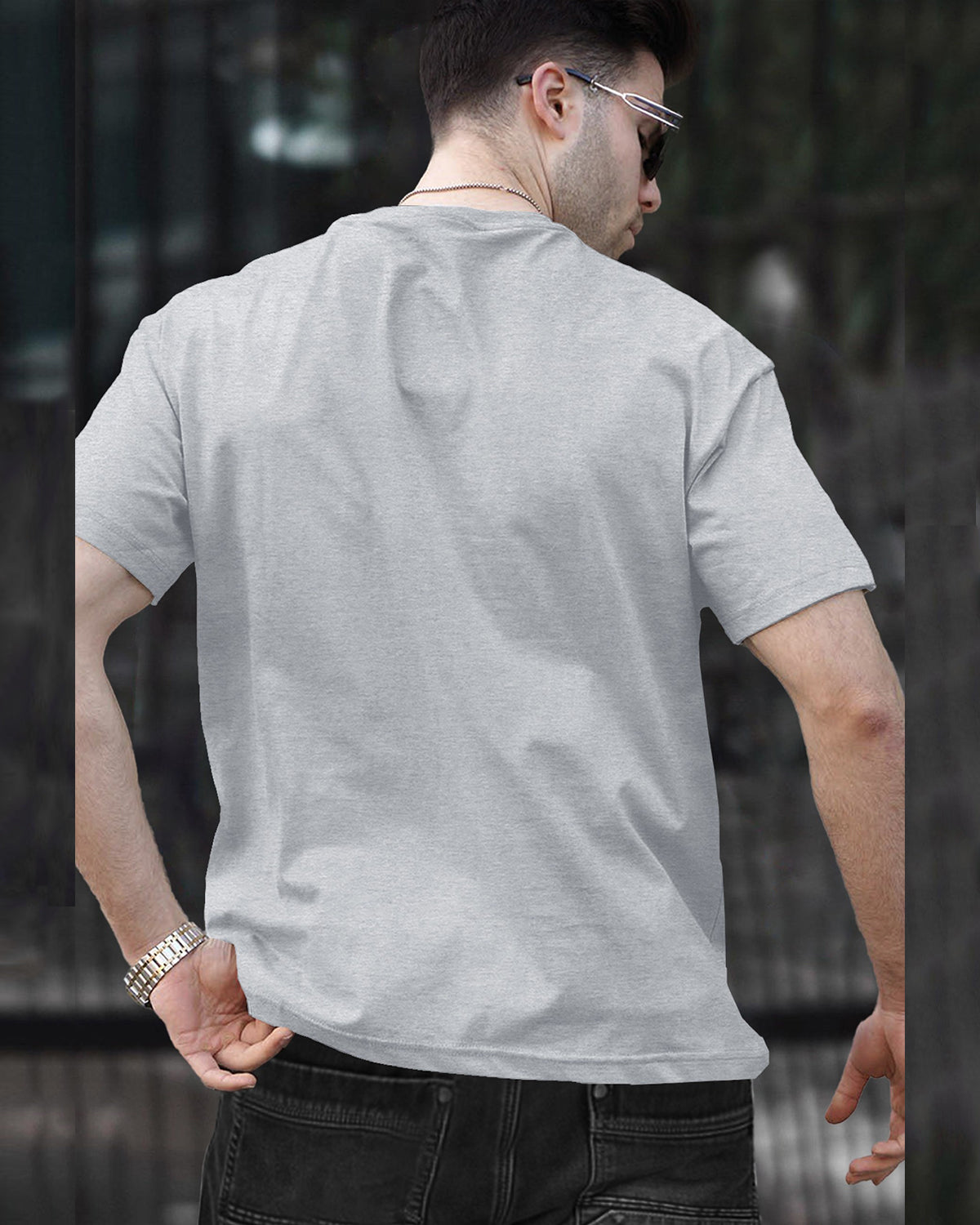 Mens Round Neck Half Sleeve Grey & Navy T-shirts (Pack Of 2)