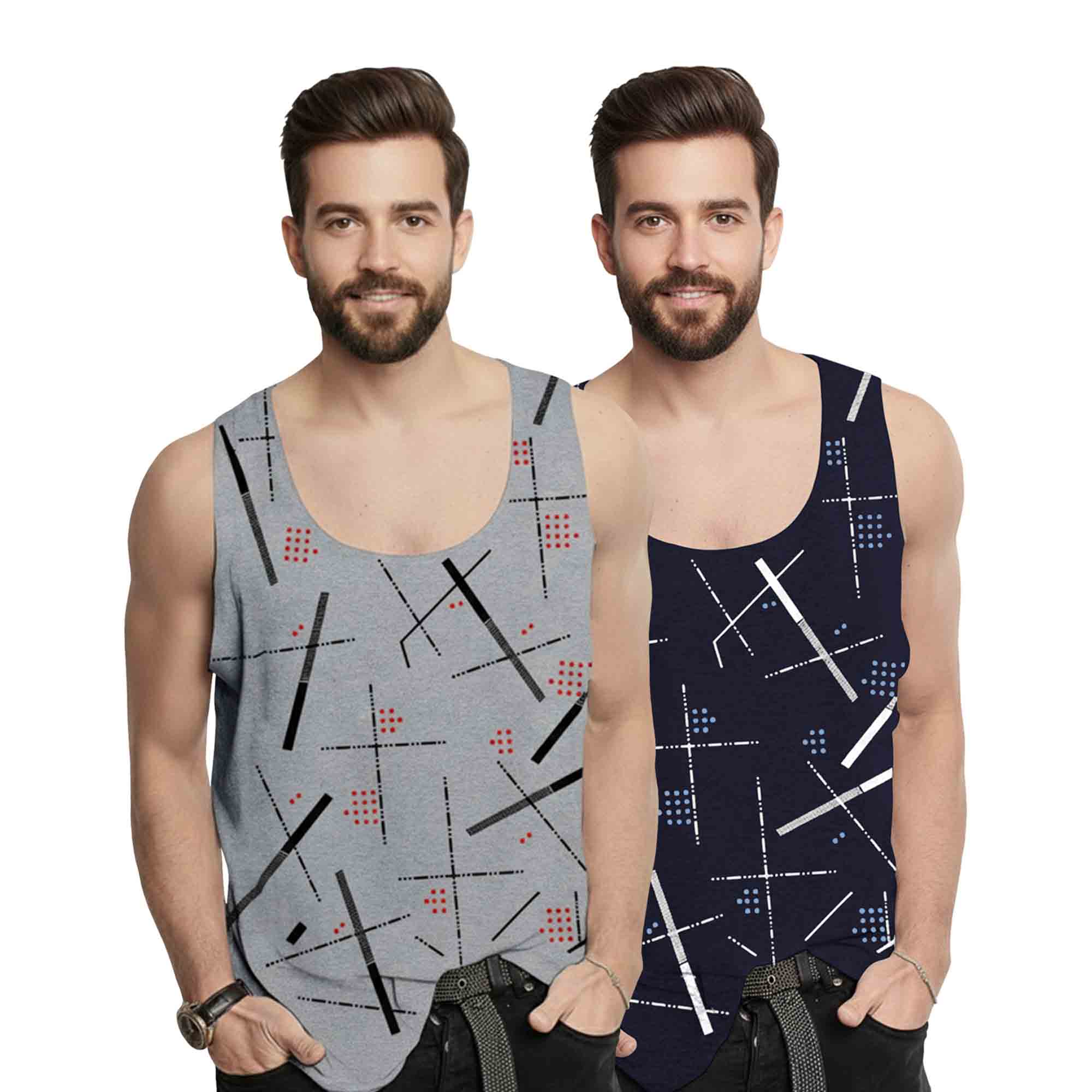 (Pack of 2) Men's Baniyans - 11 Variants