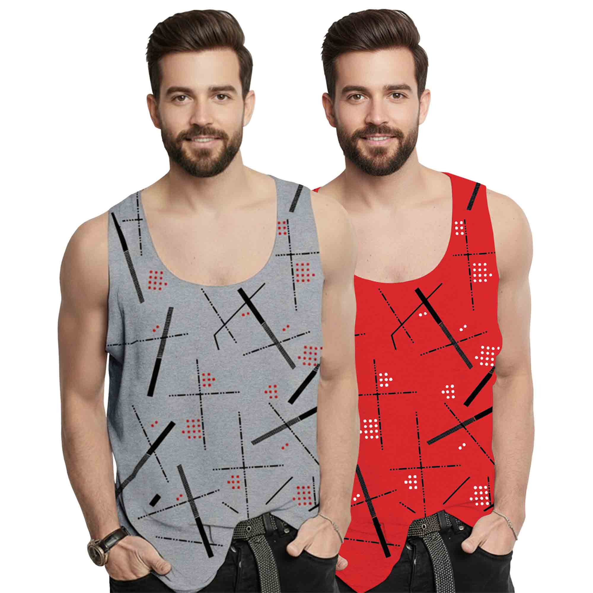 (Pack of 2) Men's Baniyans - 11 Variants