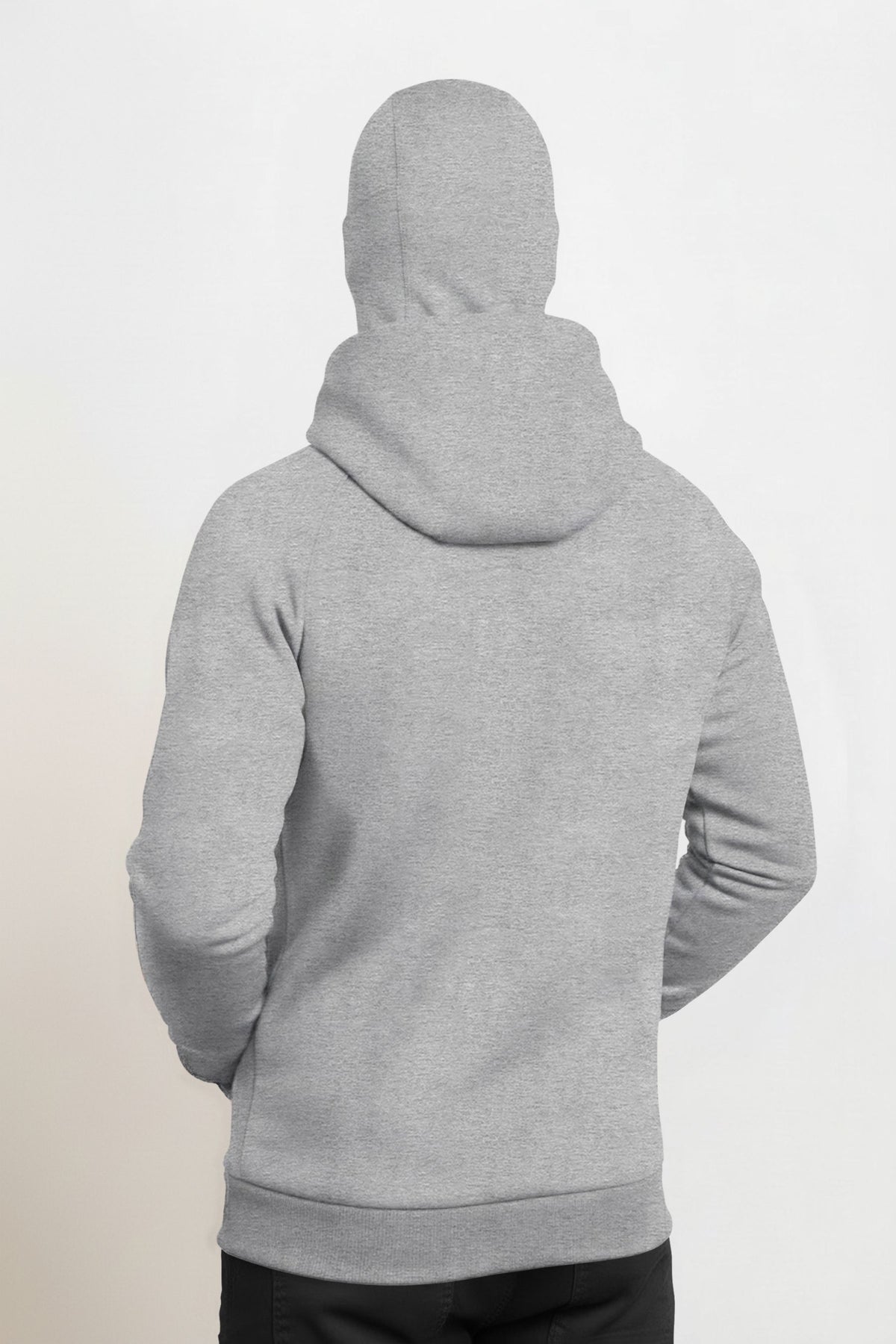 Full Sleeve Hooded Neck Mask Jacket Grey