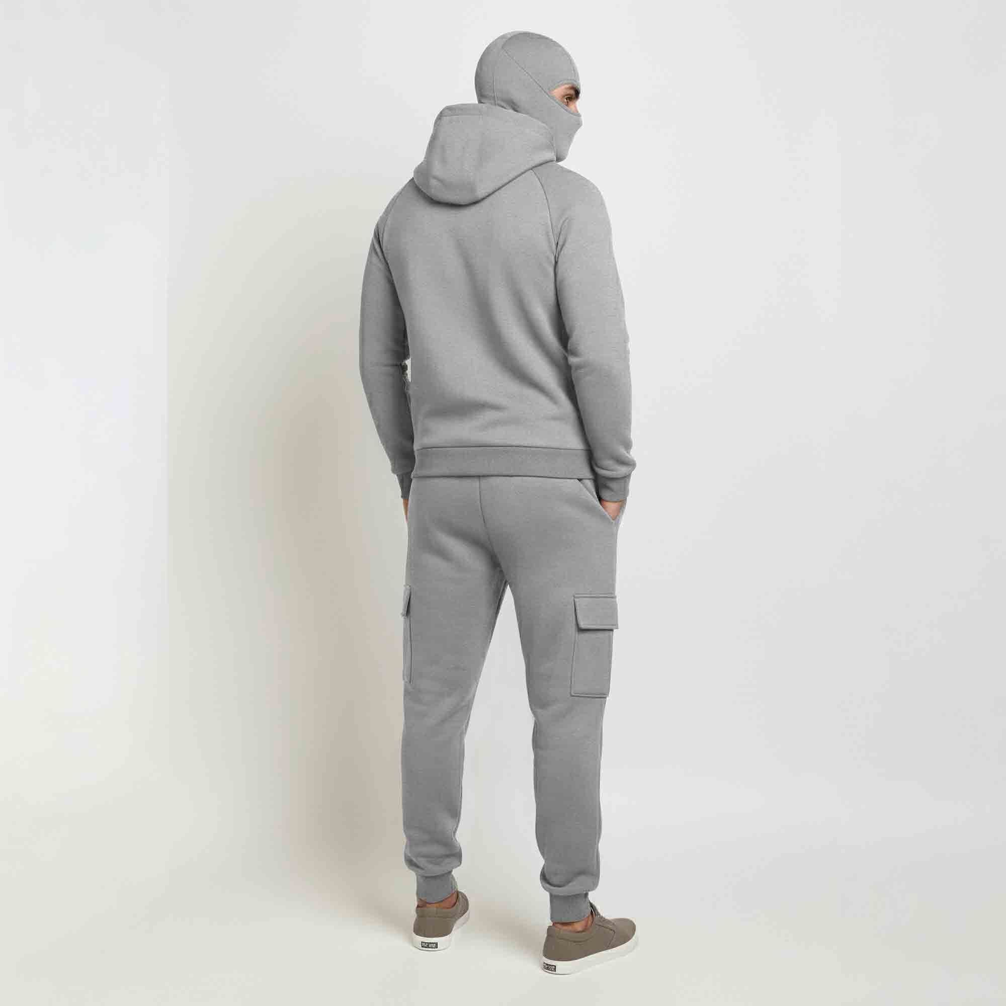 Tracksuit For Winter Mask Grey Jacket - Plain Grey Cargo Pant