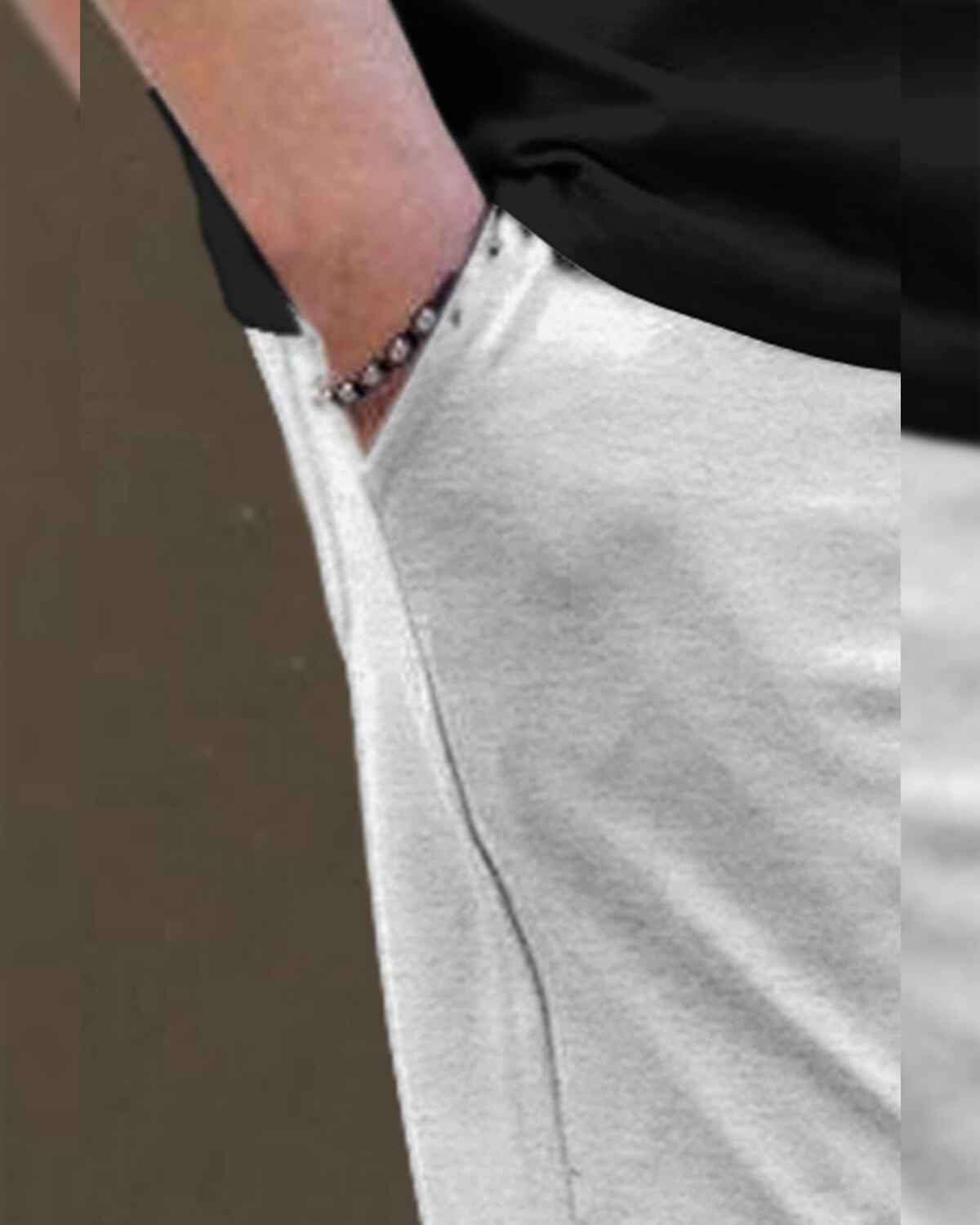 Men Cuffed Printed Jogger Grey