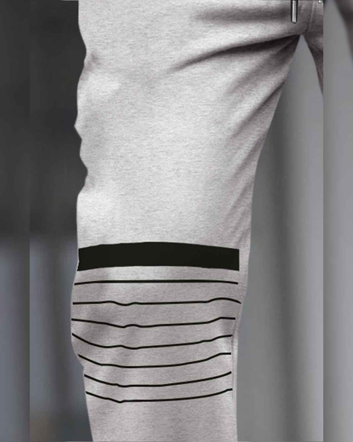 Men Cuffed Printed Jogger Grey