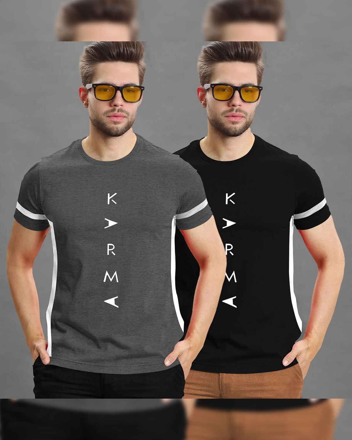 (Pack Of 2) Half Sleeve Printed Tshirts - 18 Variants