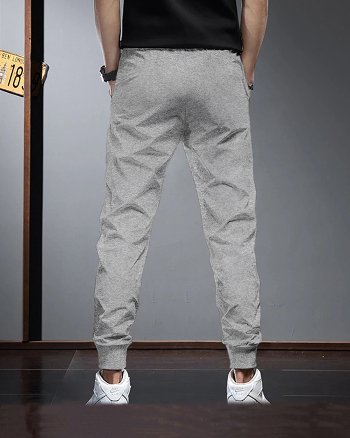 (Pack Of 2) Mens Plain Grey Tarackpants