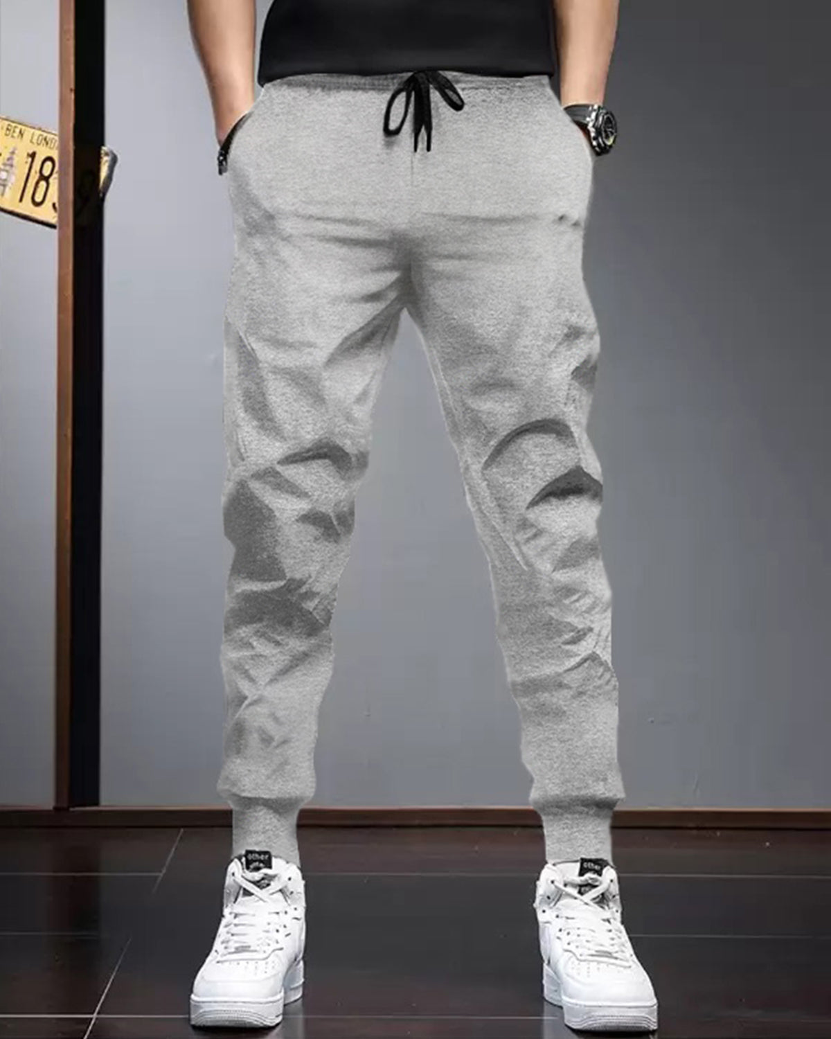 (Pack Of 2) Mens Plain Grey & Navy Tarackpants