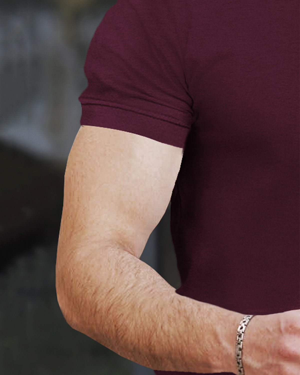 Half Sleeve Henley Neck Zip Type Plain Maroon T-shirt