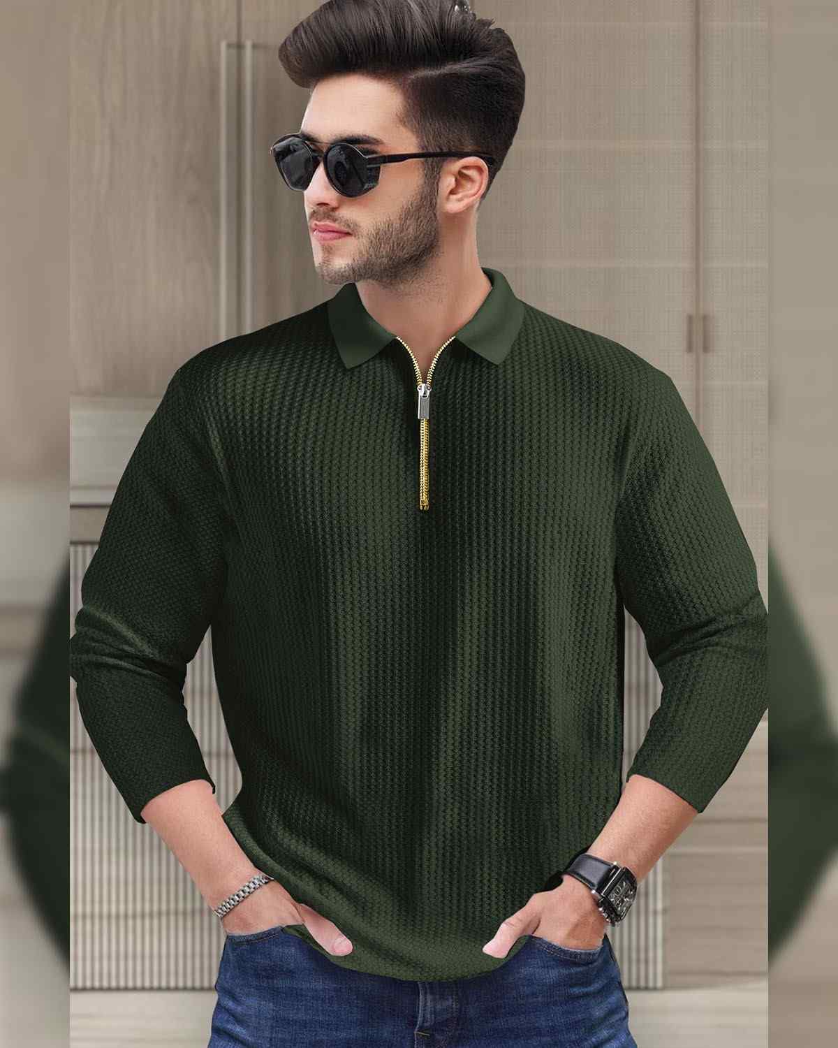 Olive Green Full Sleeve Tshirts