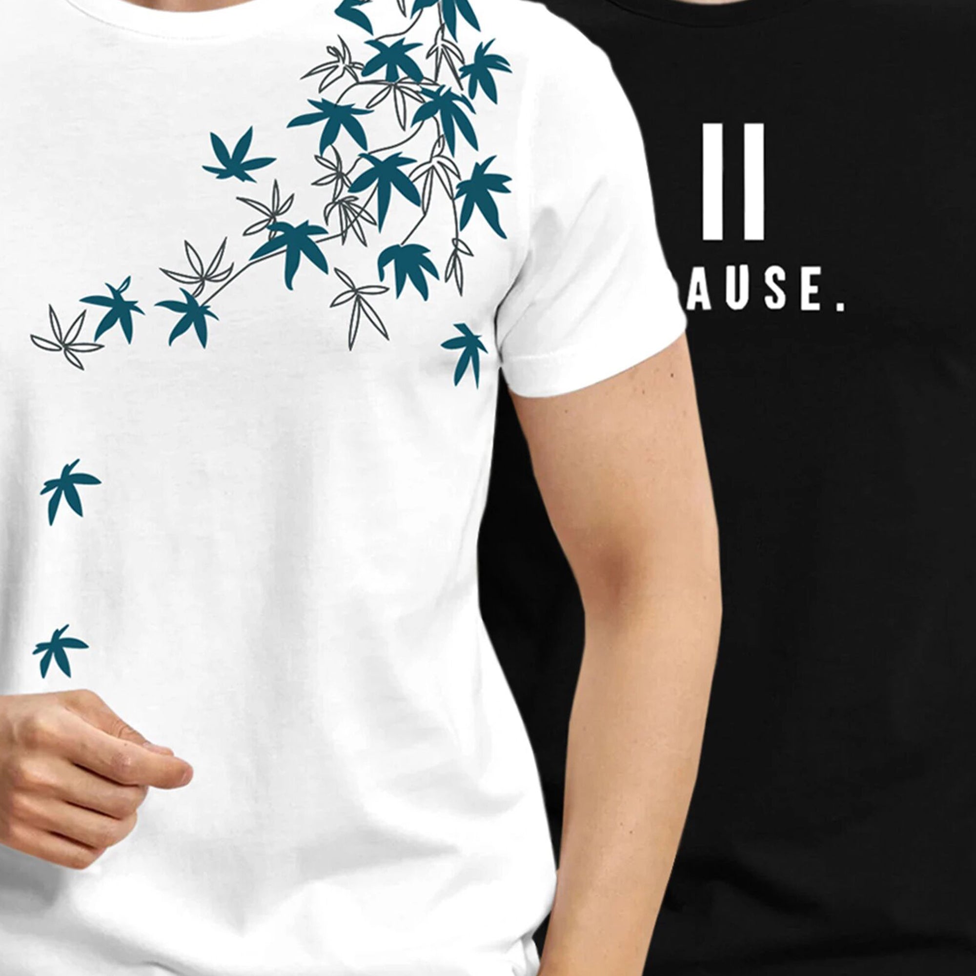 Combo pack Half Sleeve Printed T-shirts black and white