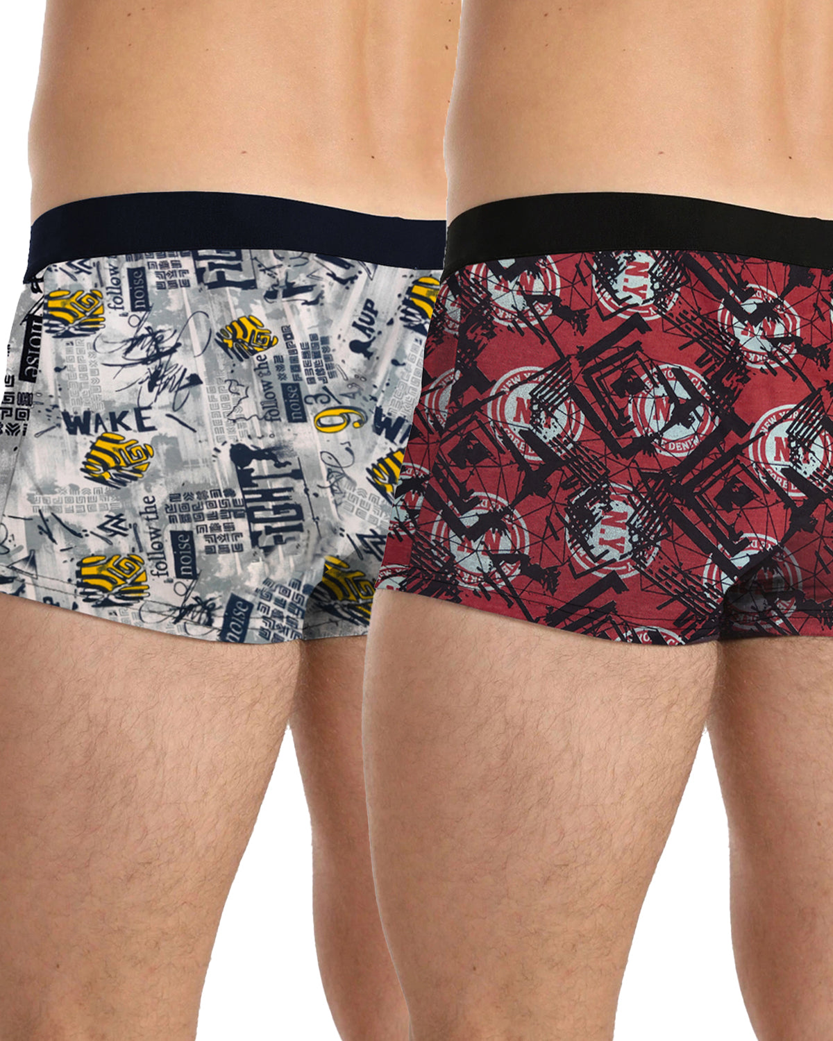 (Pack Of 2) Mens Multicolor Printed Trunks