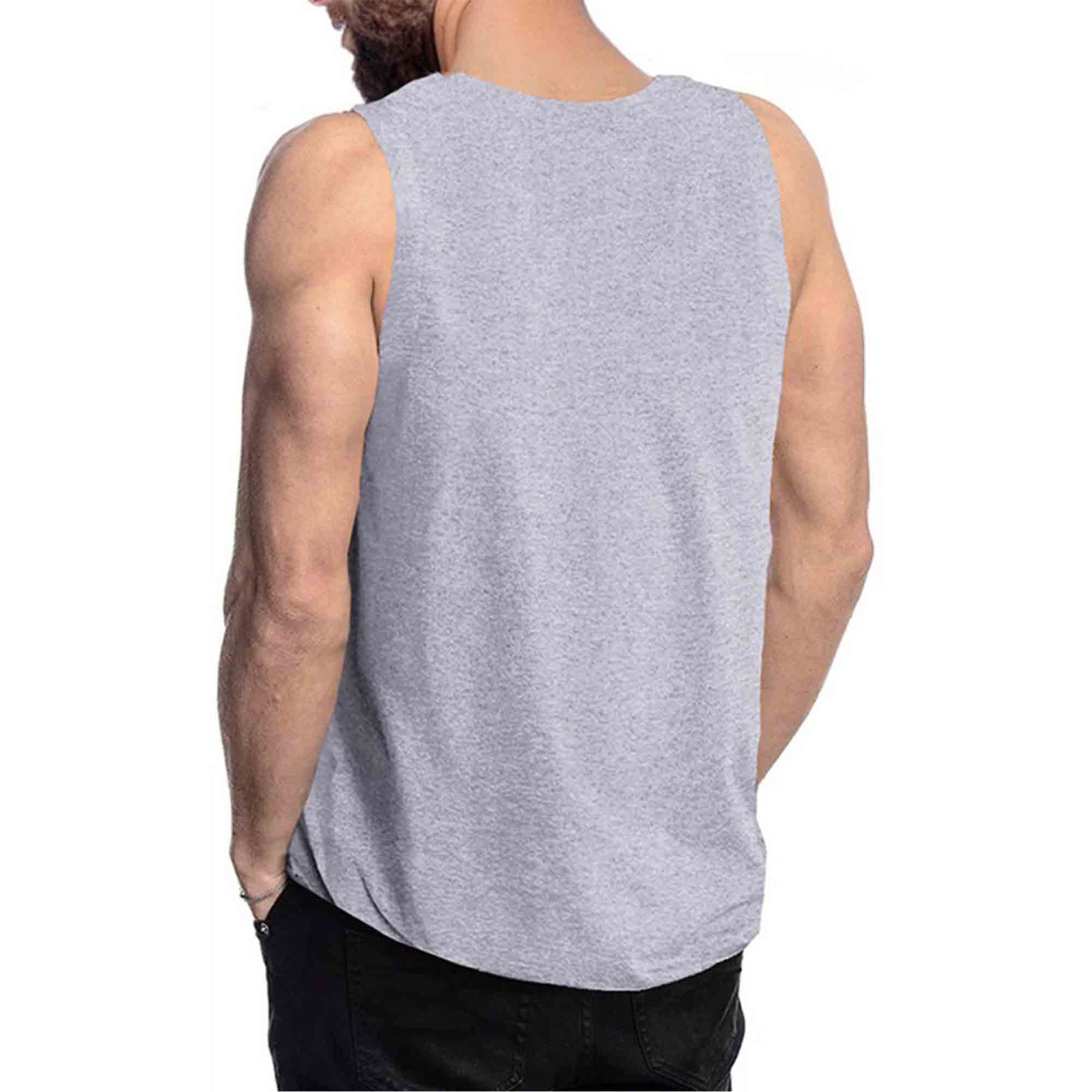 Men Sleeveless Men Printed Vest White
