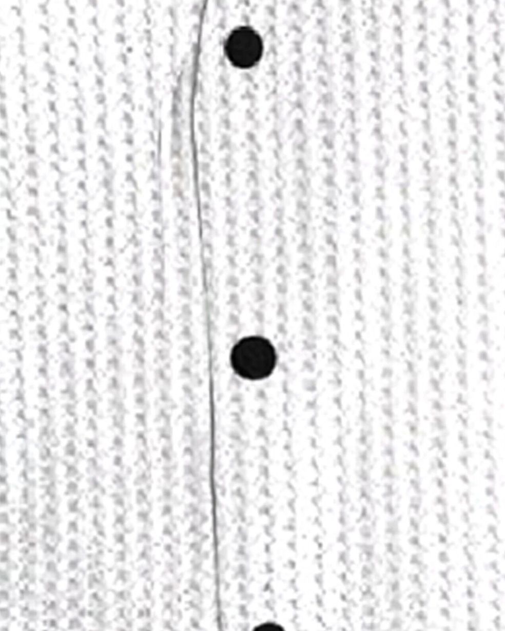(Pack Of 2) Half Sleeve Plain Black & White Contrast Waffle Shirts