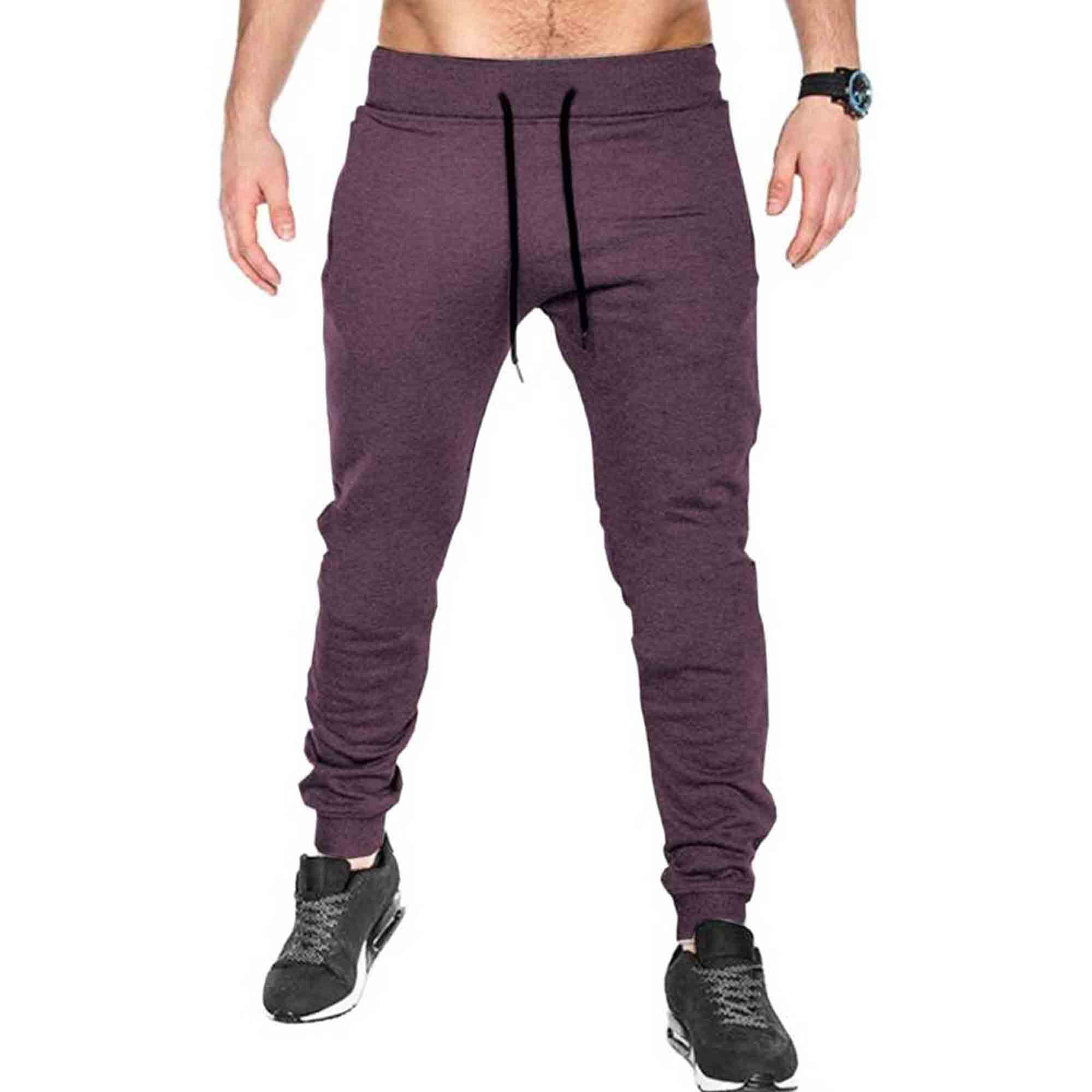 Solid Men Maroon Track Pants