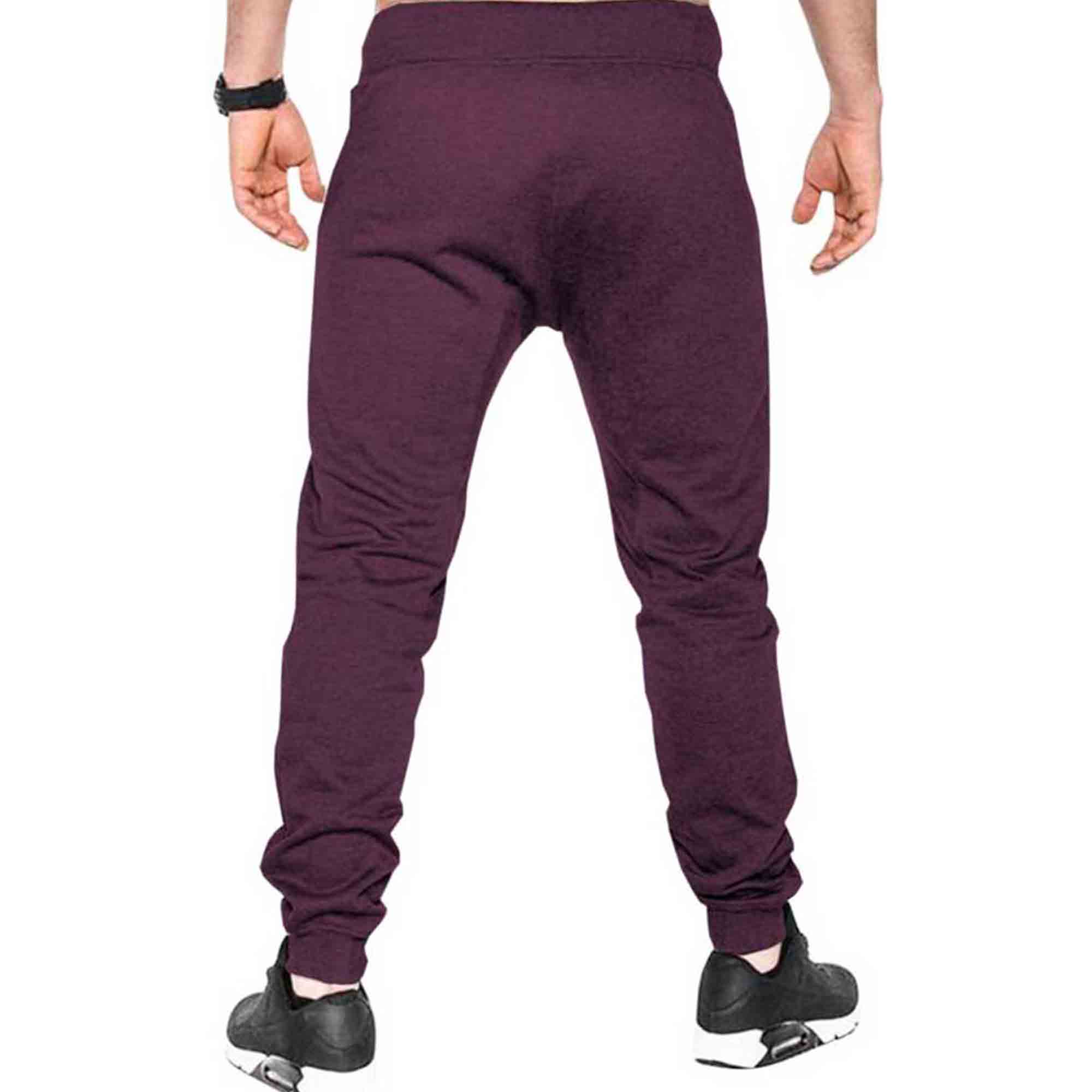 Solid Men Maroon Track Pants