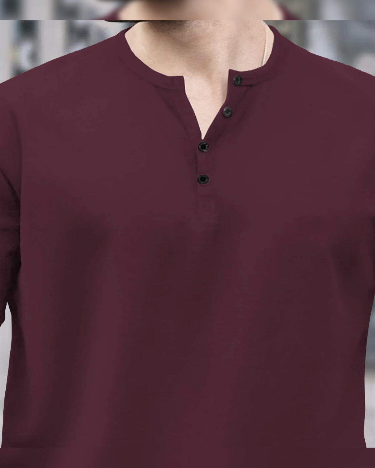 Mens Henley Neck Half Sleeve Plain T-shirts (Pack Of 2) / Maroon & Navy