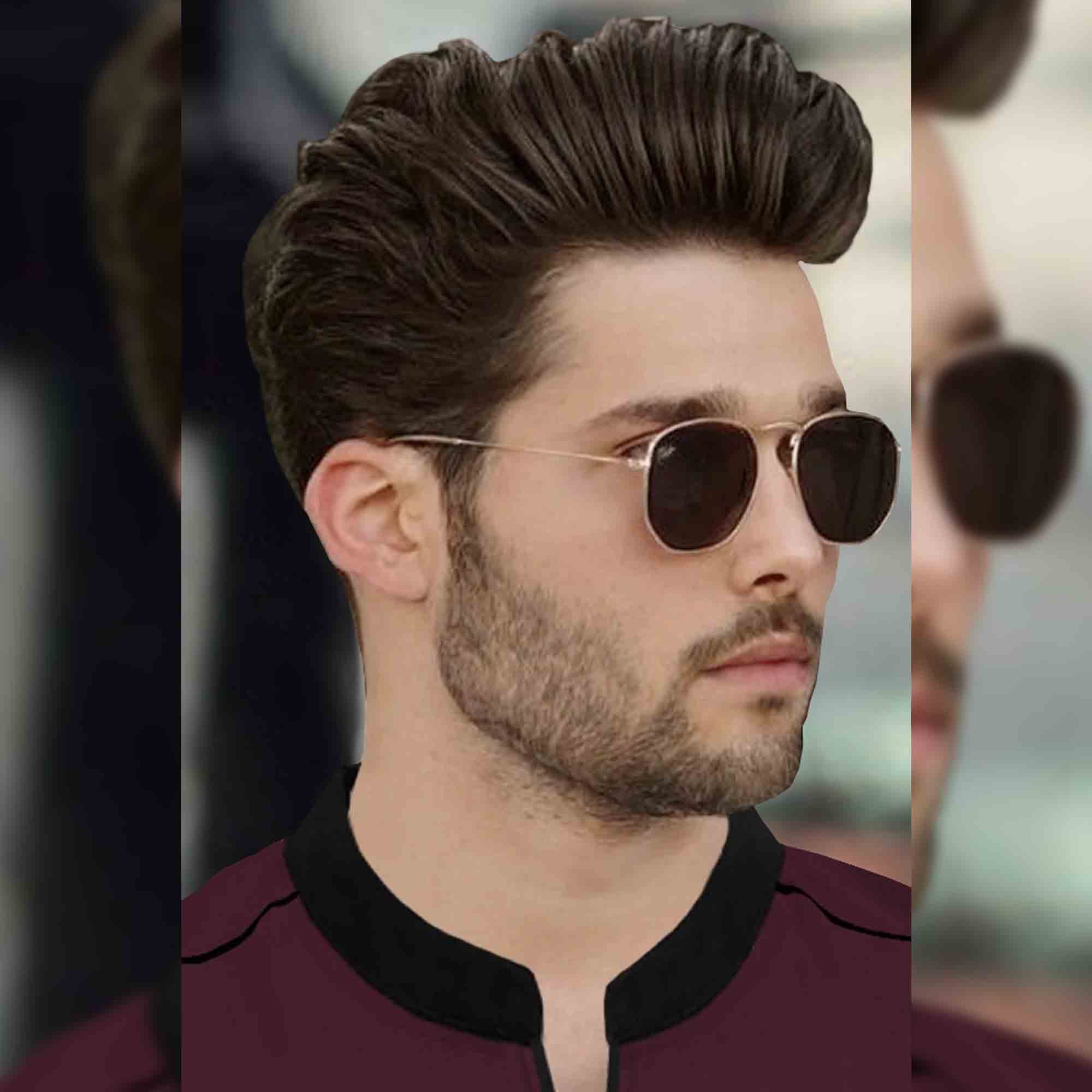 Men Full Sleeve Mandarin Collar Maroon T-Shirt