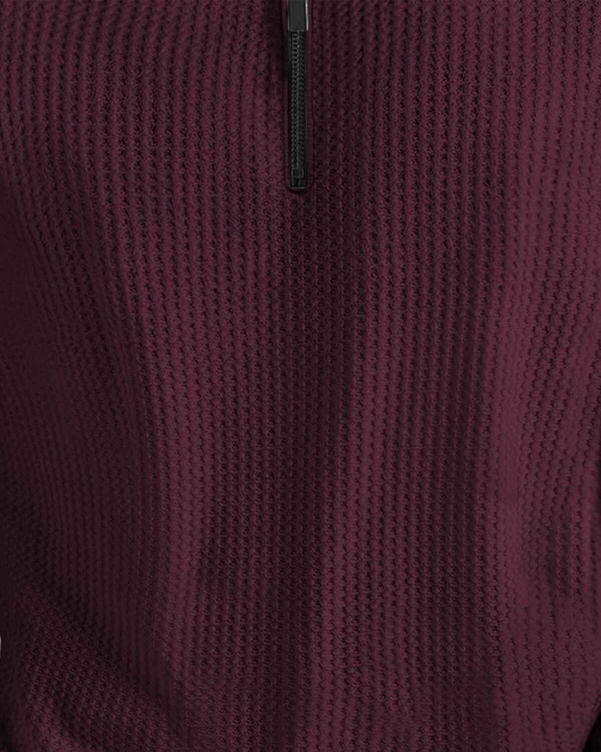 Boy Half Sleeve Maroon & Black Plain Textured T-shirt