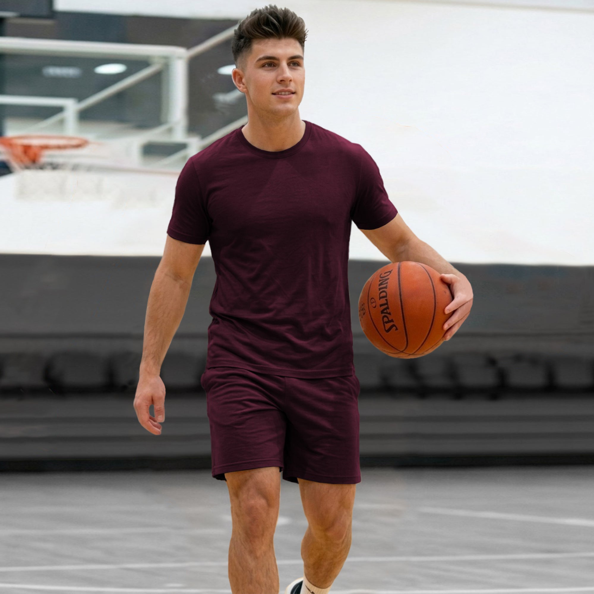 Mens Solid T-Shirts & Shorts Co-Ord Set