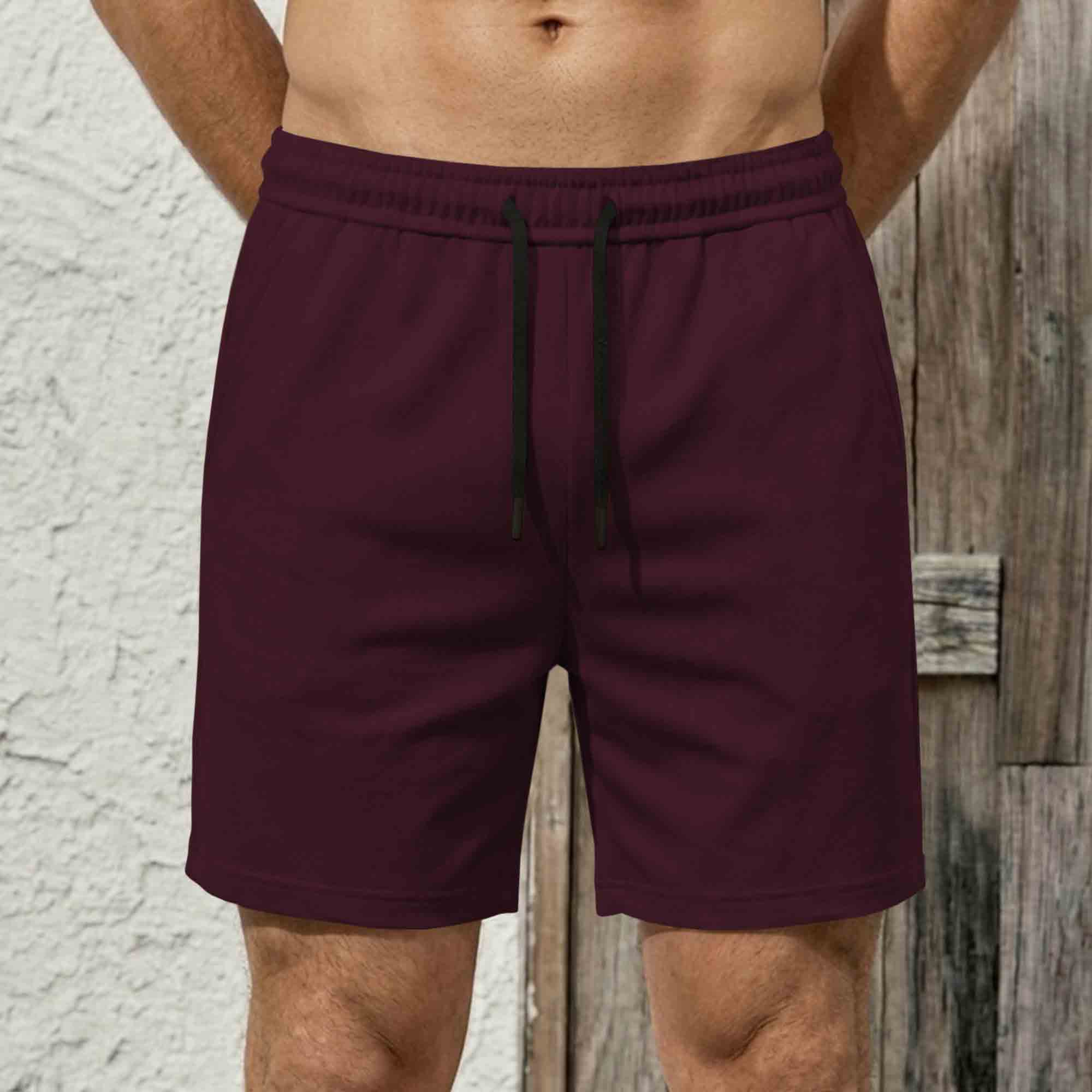 Mens Plain Cotton Blend Shorts
