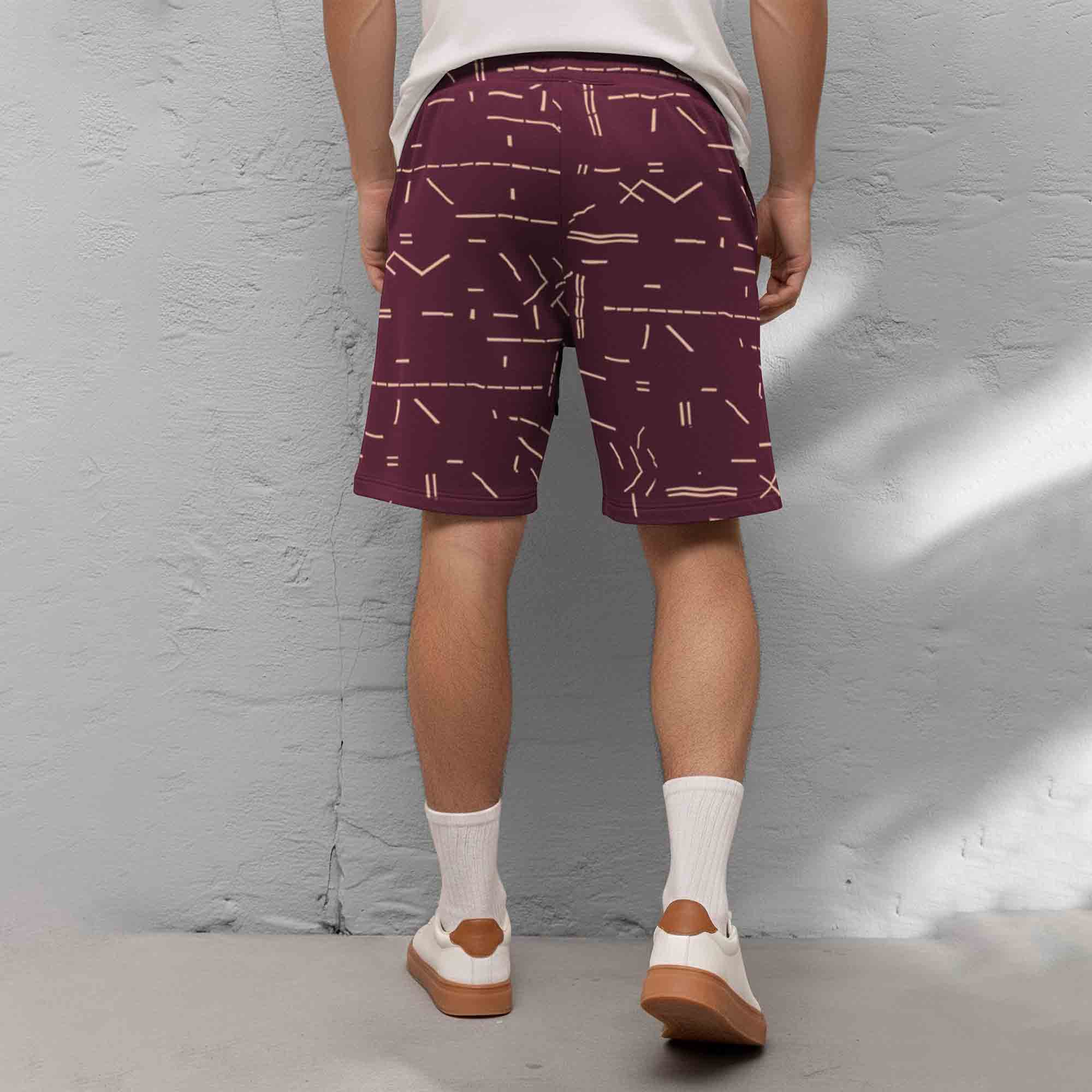 Men Printed Regular Fit Shorts Maroon