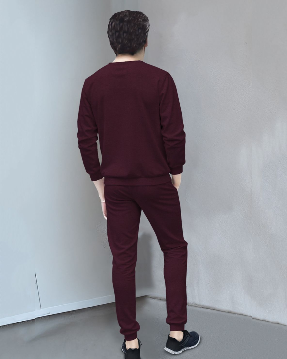 Tracksuit Full Sleeve Star Printed Maroon T-shirt / Maroon Printed Trackpant