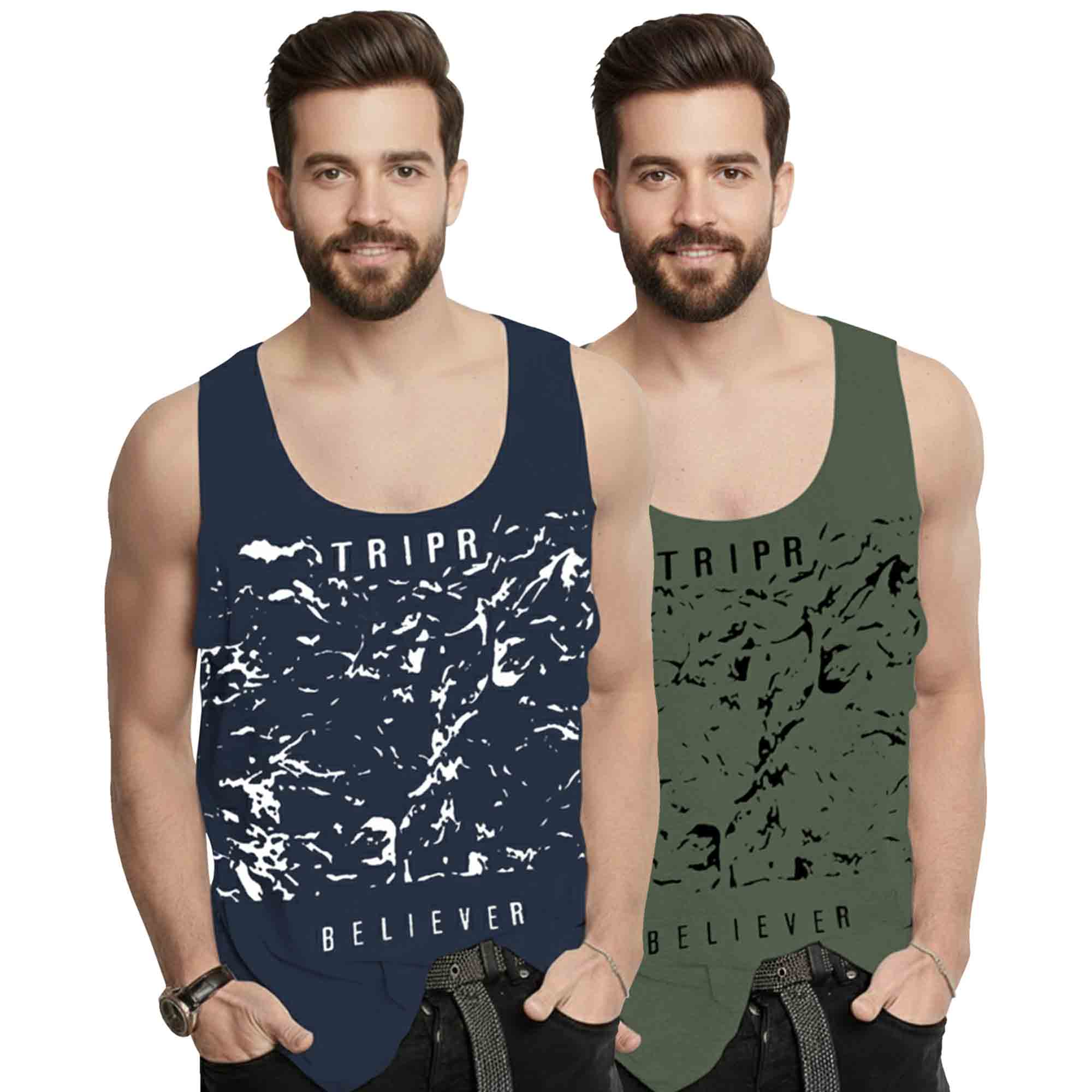 (Pack of 2) Men Printed Vests 13 Variants