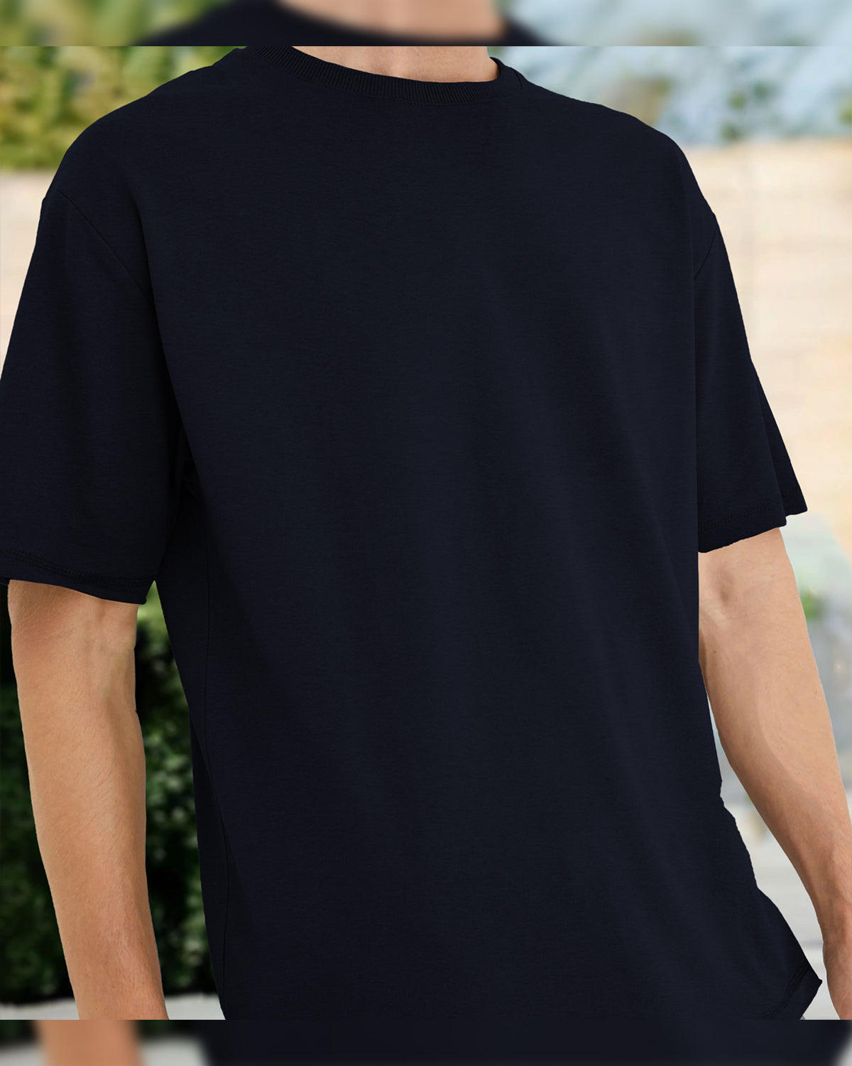 (Pack Of 2) Men Plain Over Size Navy & Grey T-shirts