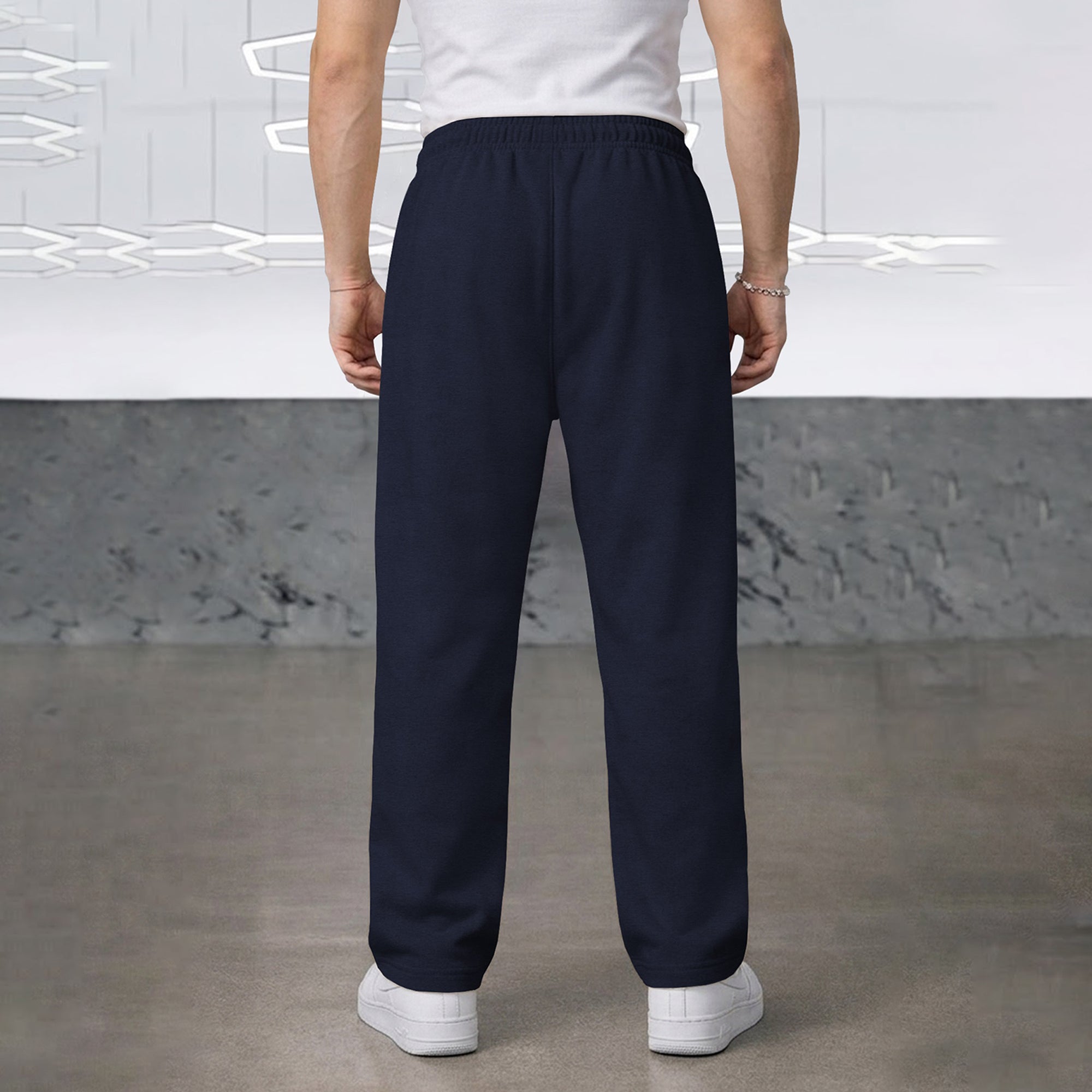 TRIPR Men Solid Loose Fit TrackPant Nayblue