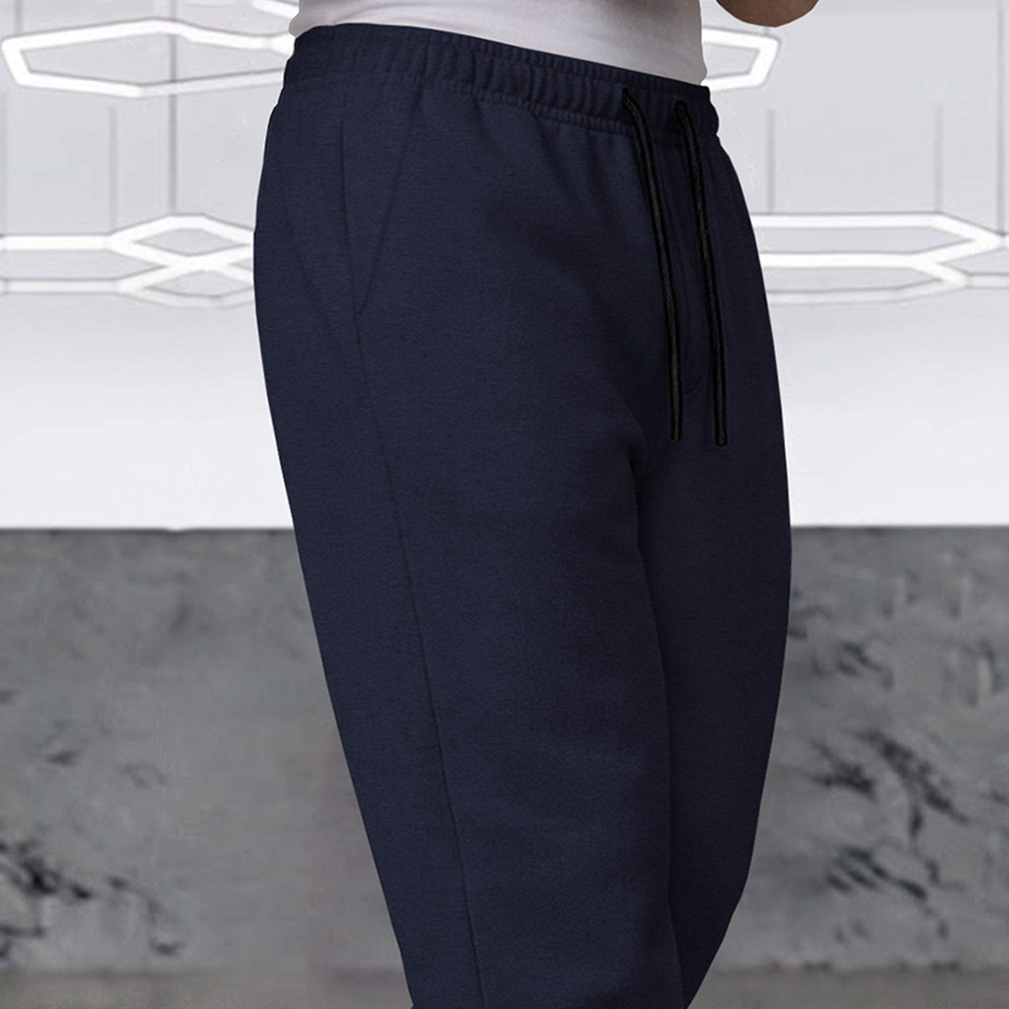 TRIPR Men Solid Loose Fit TrackPant Nayblue