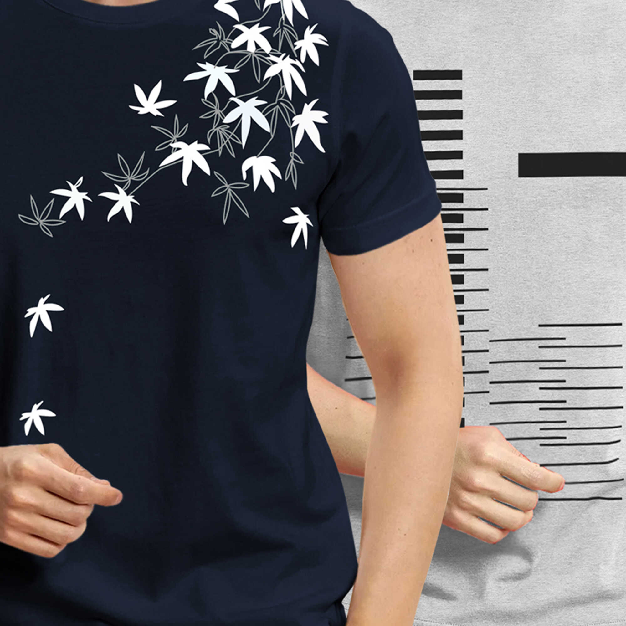 Combo pack Half Sleeve Printed T-shirts navy blue and grey