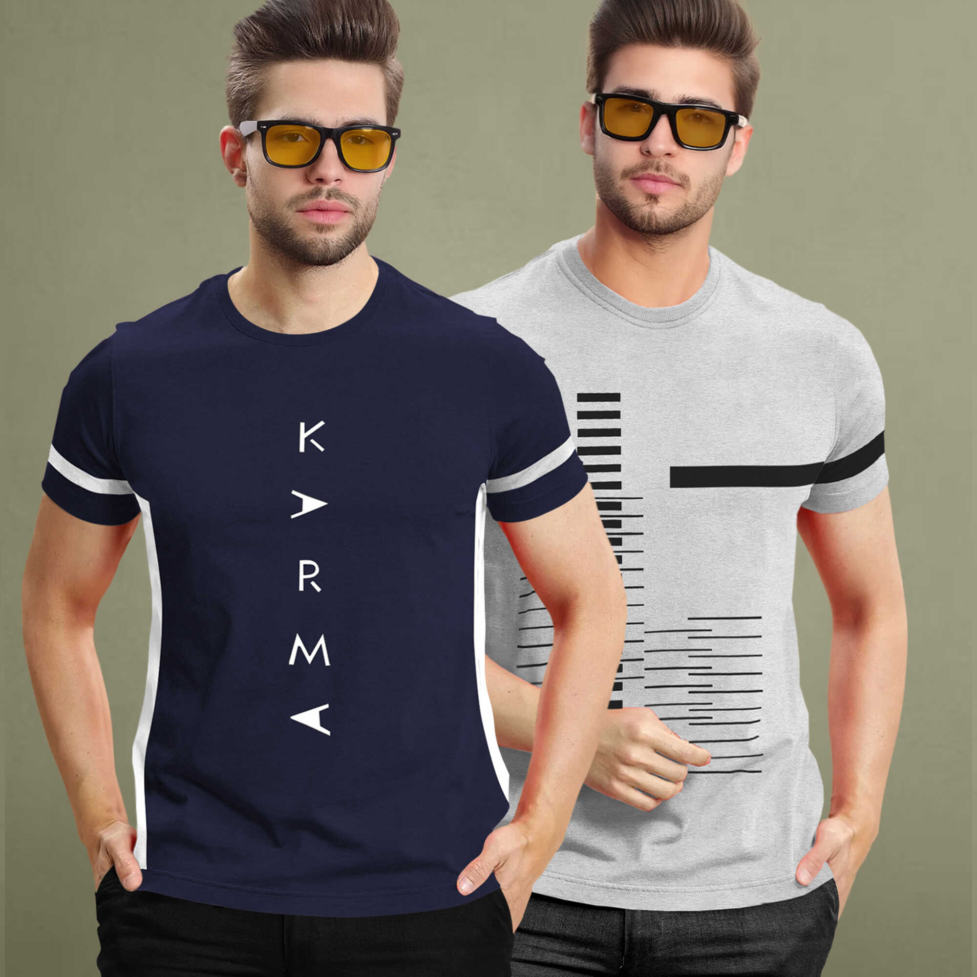 (Pack Of 2) Half Sleeve Printed Tshirts - 18 Variants