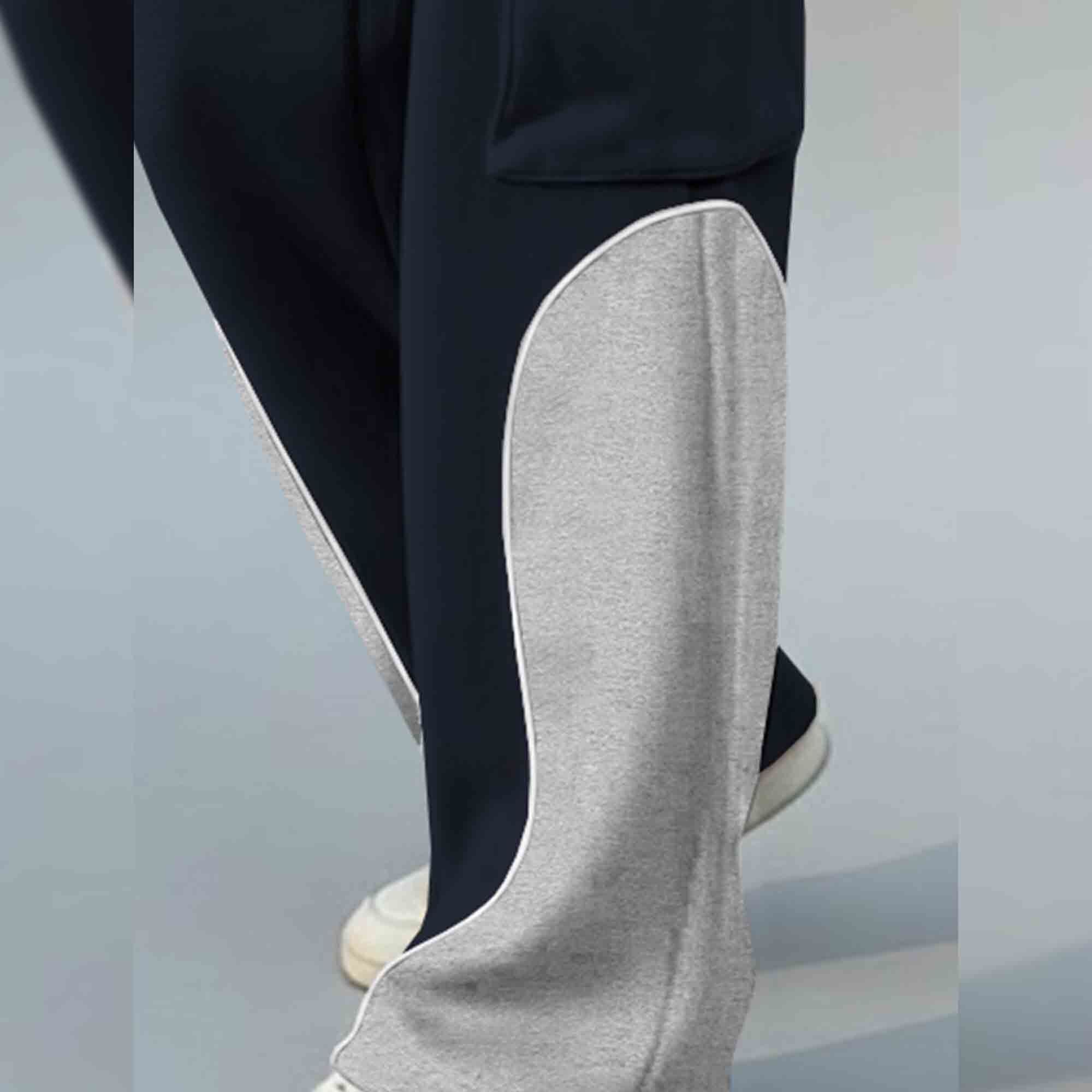 Men 4 Pockets Dual Color Baggy Cargo Pant Navyblue & Grey