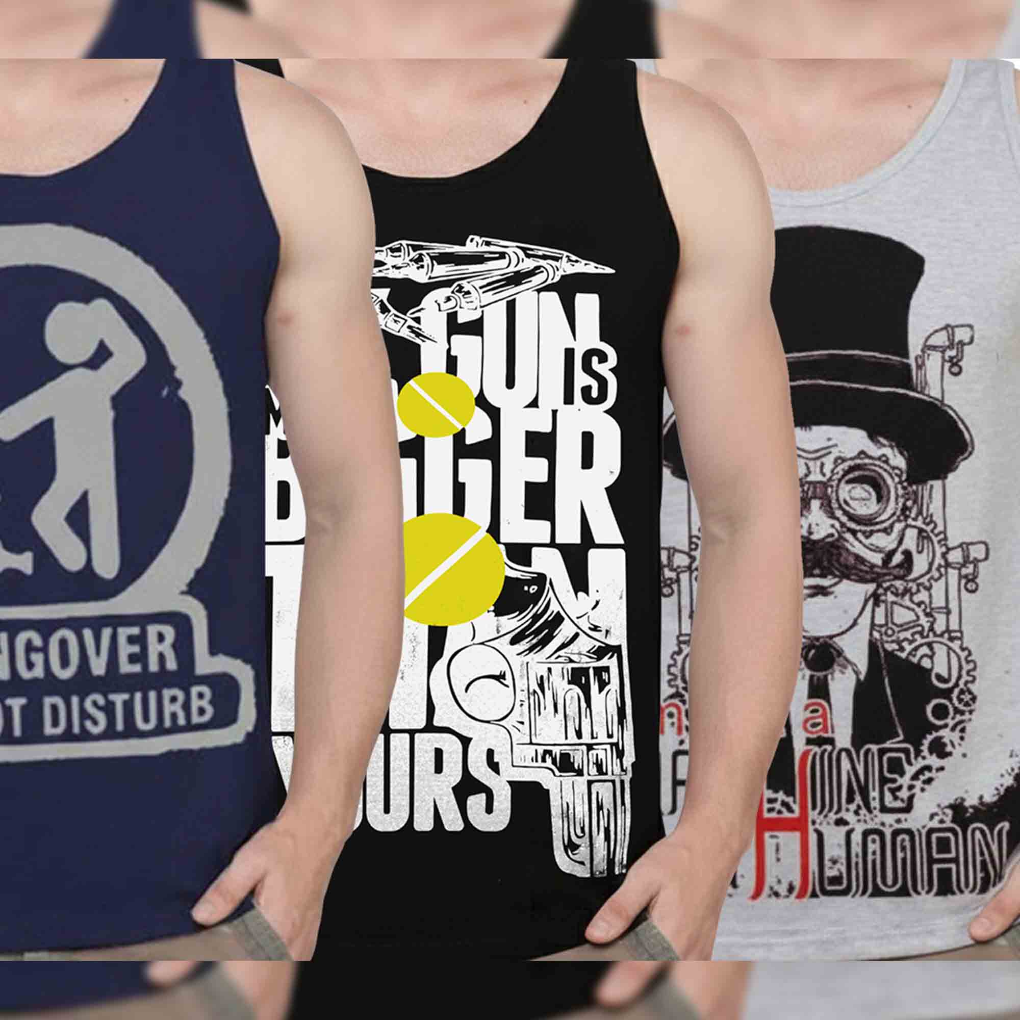 Mens Multicolor Printed Vest (Pack of 3)
