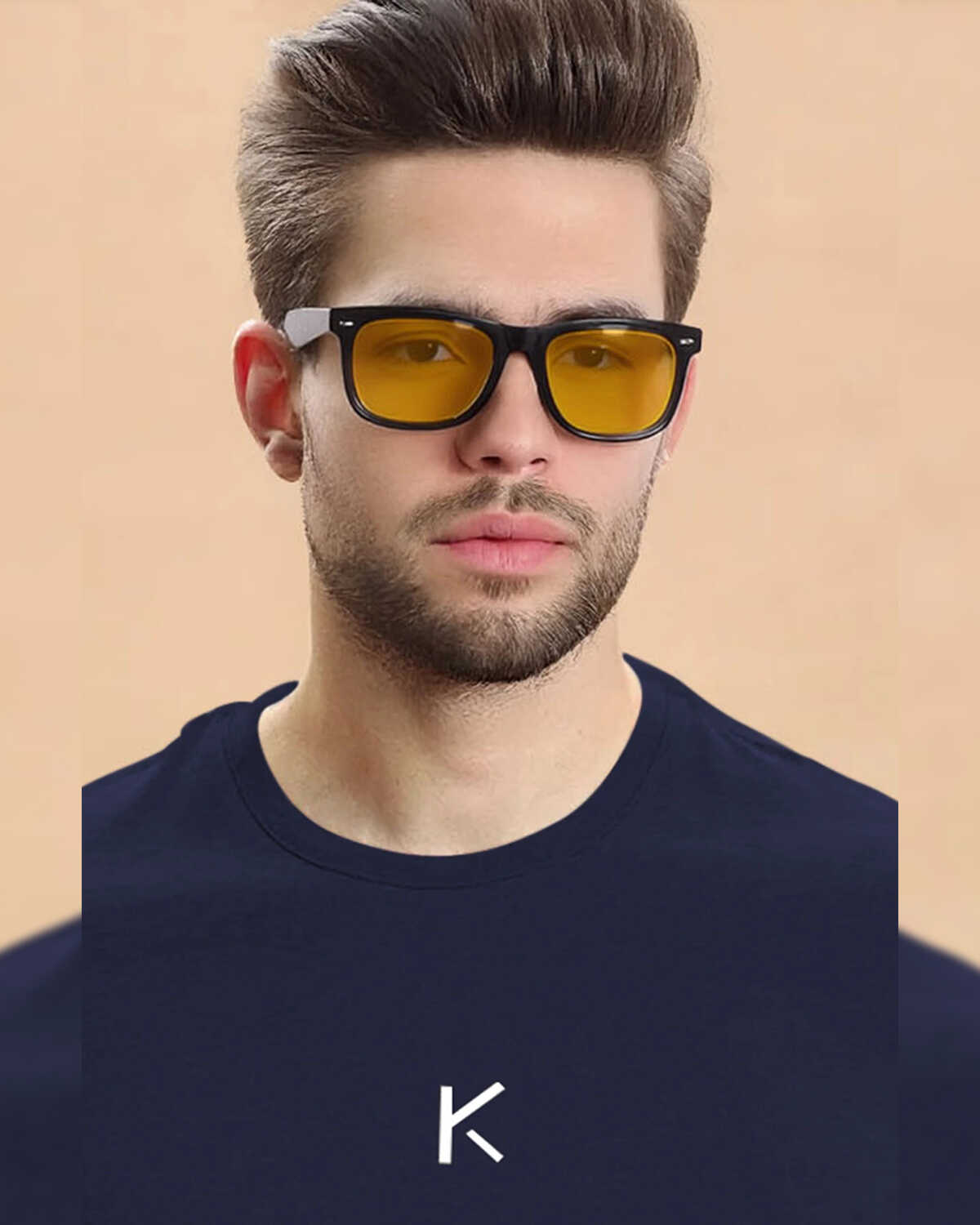 Men Printed Half Sleeve Round Neck Navyblue Cotton Blend T-Shirt