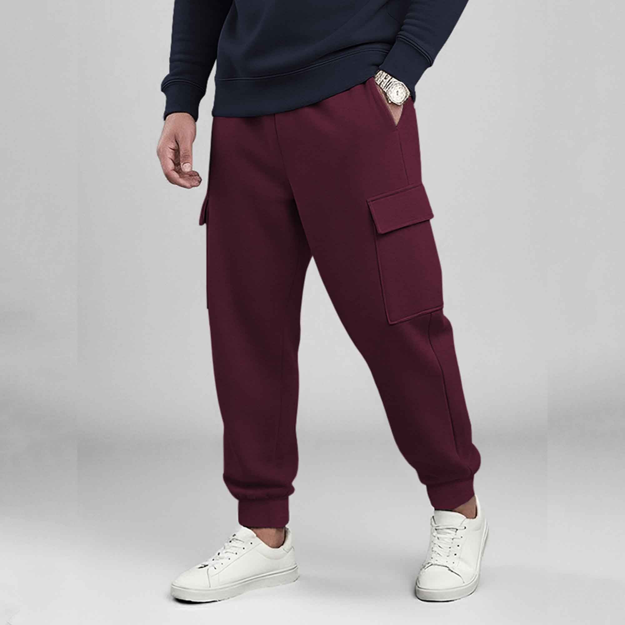 Navyblue Plain Round Neck Sweatshirt and Cargo Jogger Tracksuit