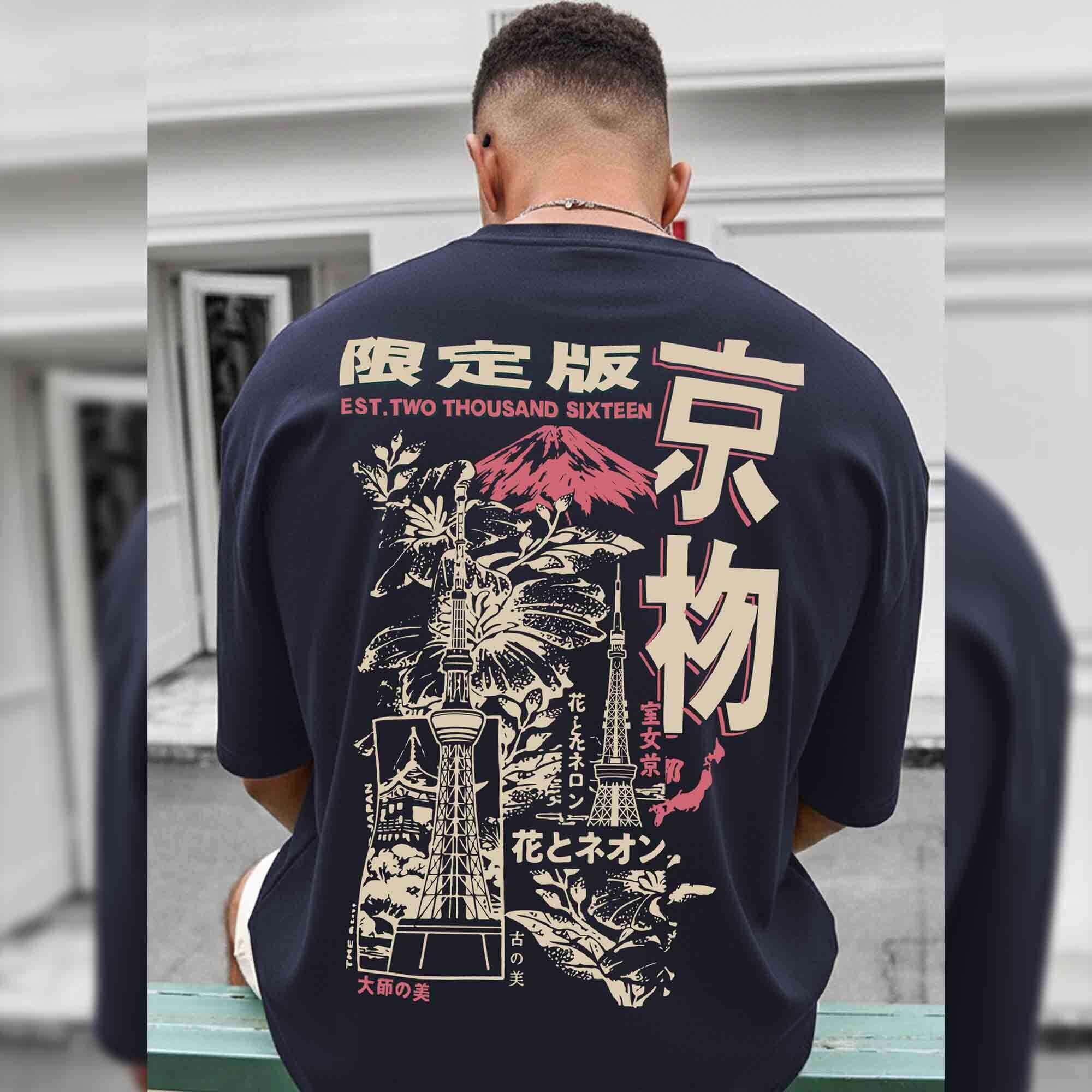Anime Graphic Design Back Printed Oversized Tshirts