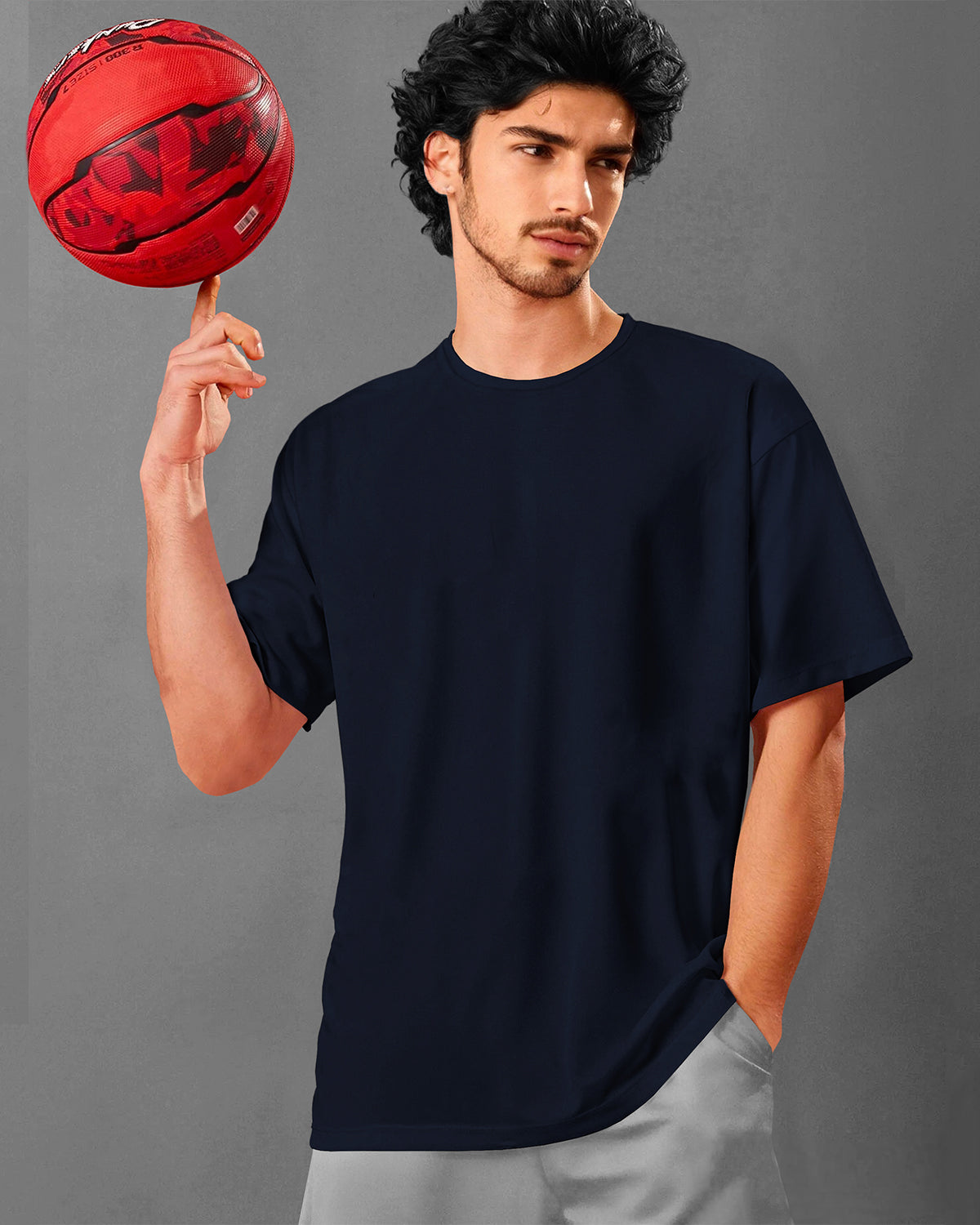 4 Colors Mens Round Neck Solid Oversized Tshirts