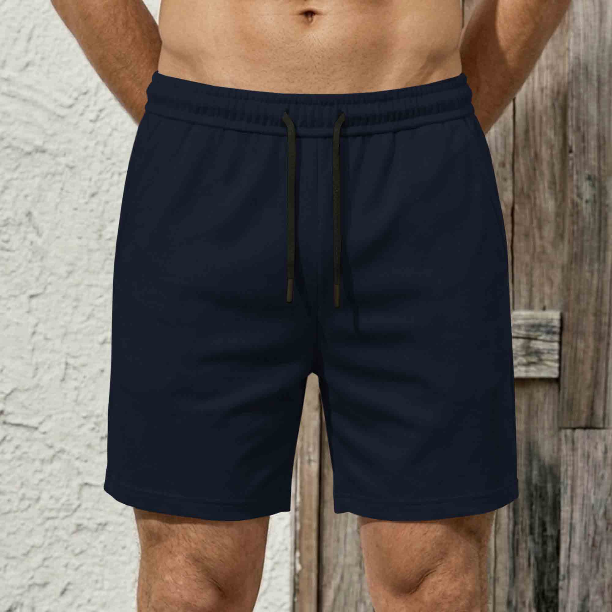 Mens Plain Cotton Blend Shorts