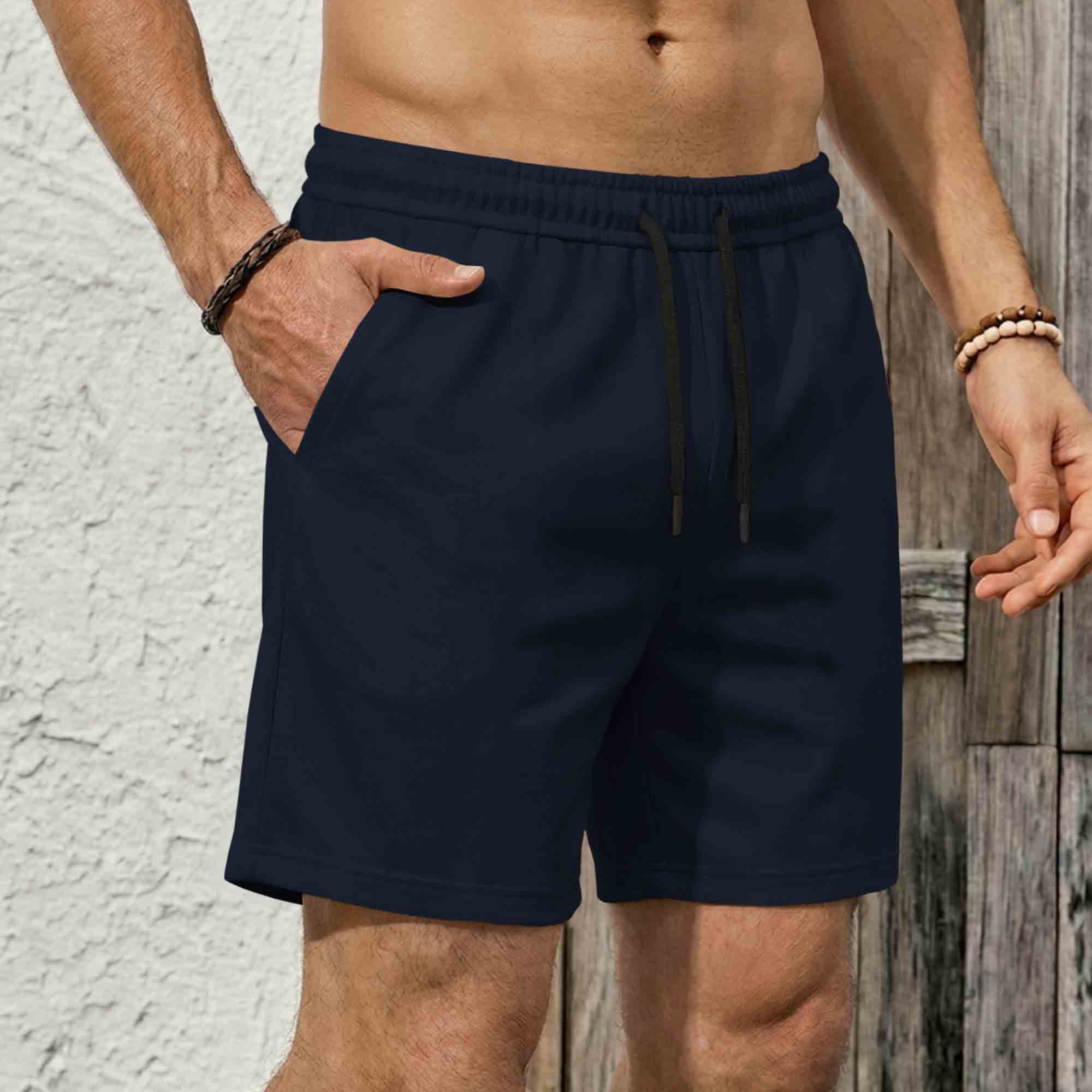 Mens Plain Cotton Blend Shorts