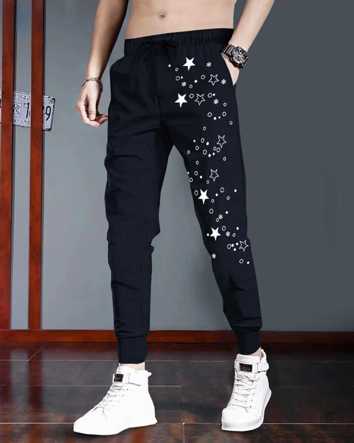 Mens Star Printed Trackpants 6 Color Variants