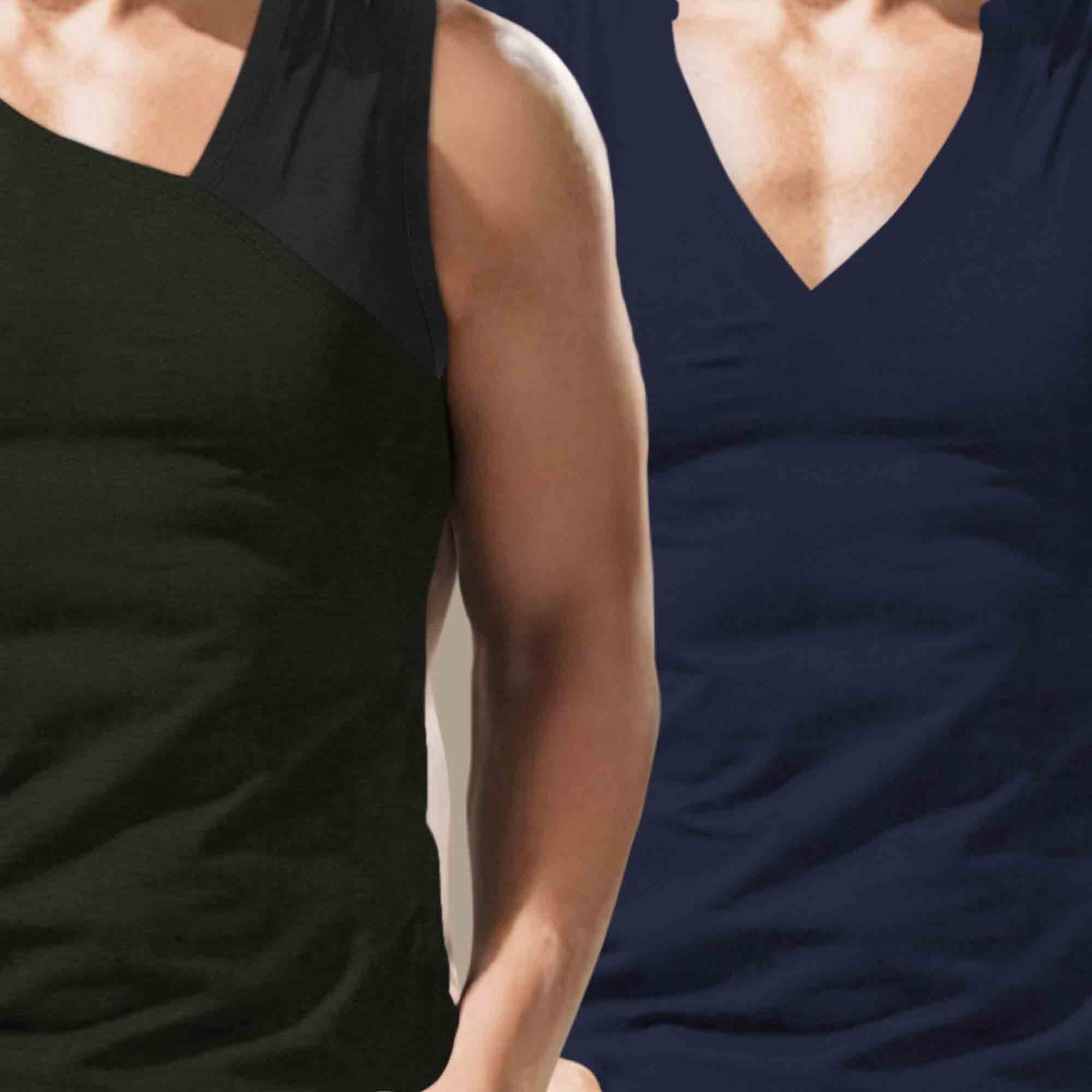 (Pack Of 2) Men Printed Top Tank Olive & Navy