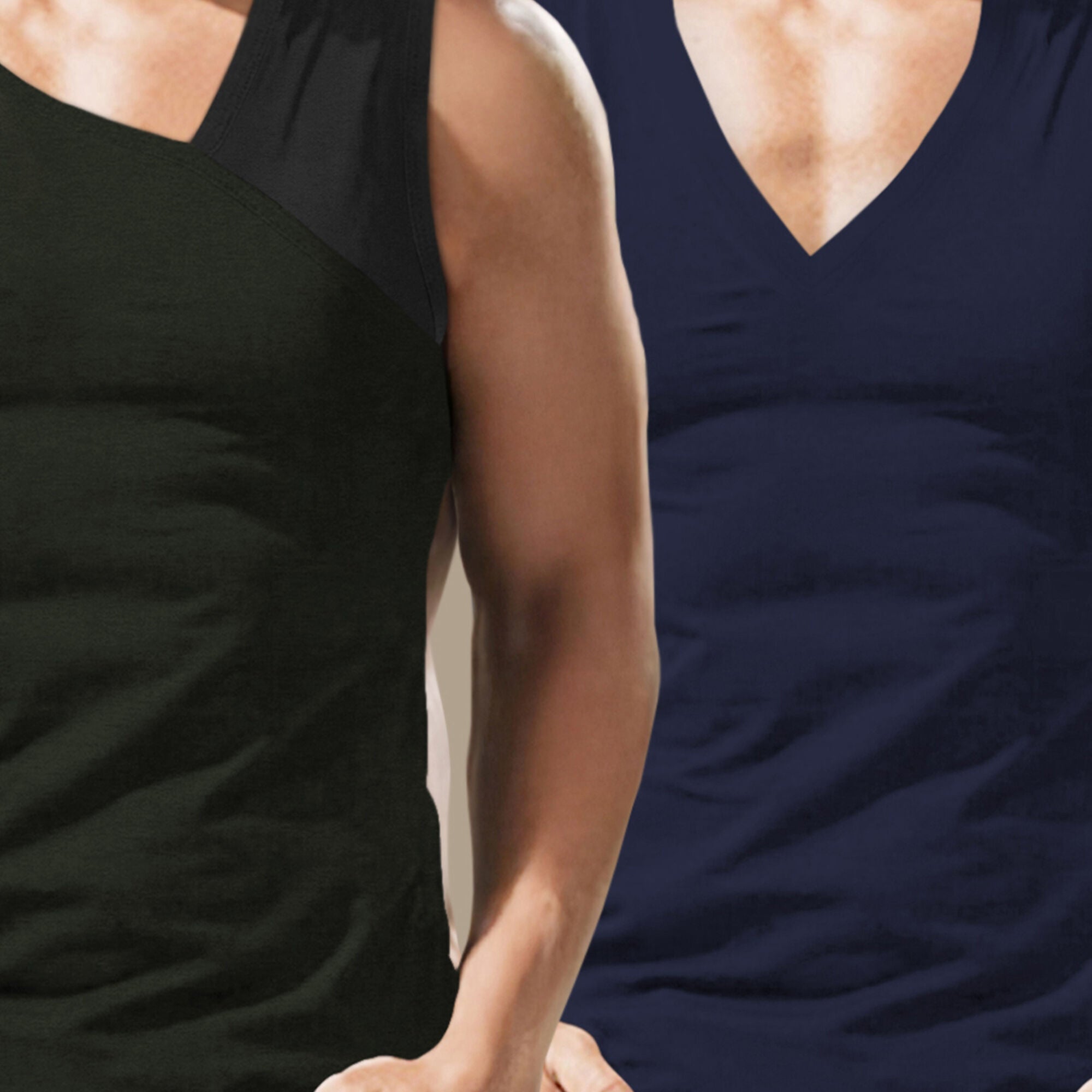 (Pack Of 2) Men Printed Top Tank Olivegreen & Navyblue
