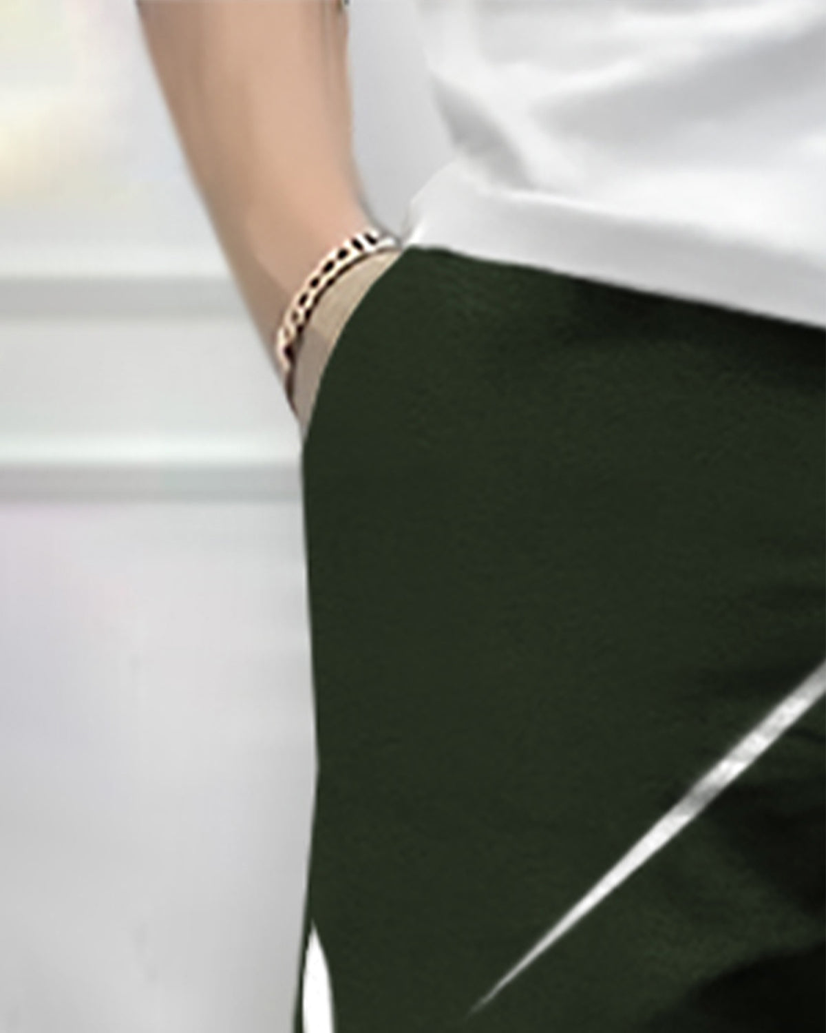 Mens Design Printed Olive Green Trackpant