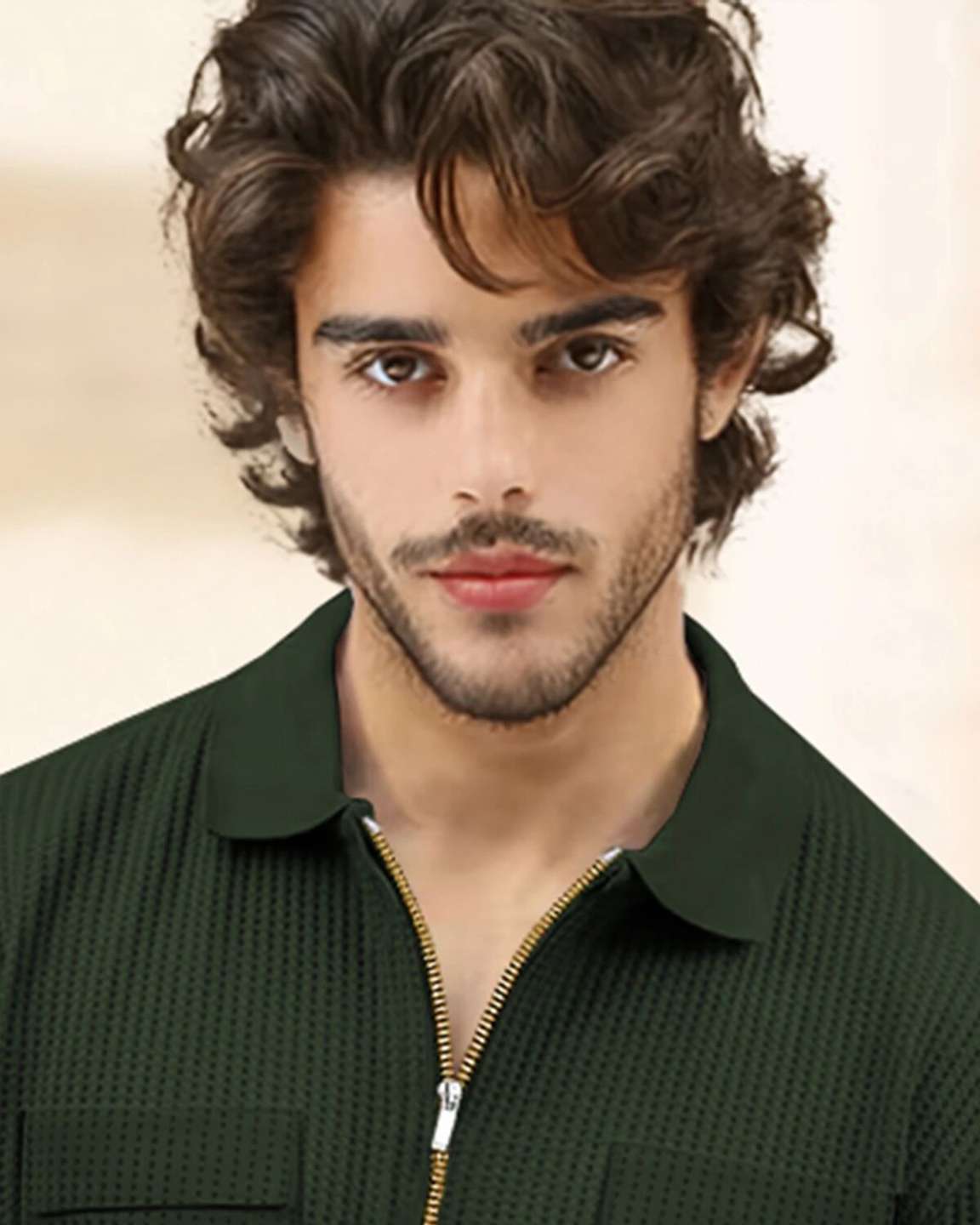 Men Olivegreen Half Sleeve Double Pocket Waffle T-shirt