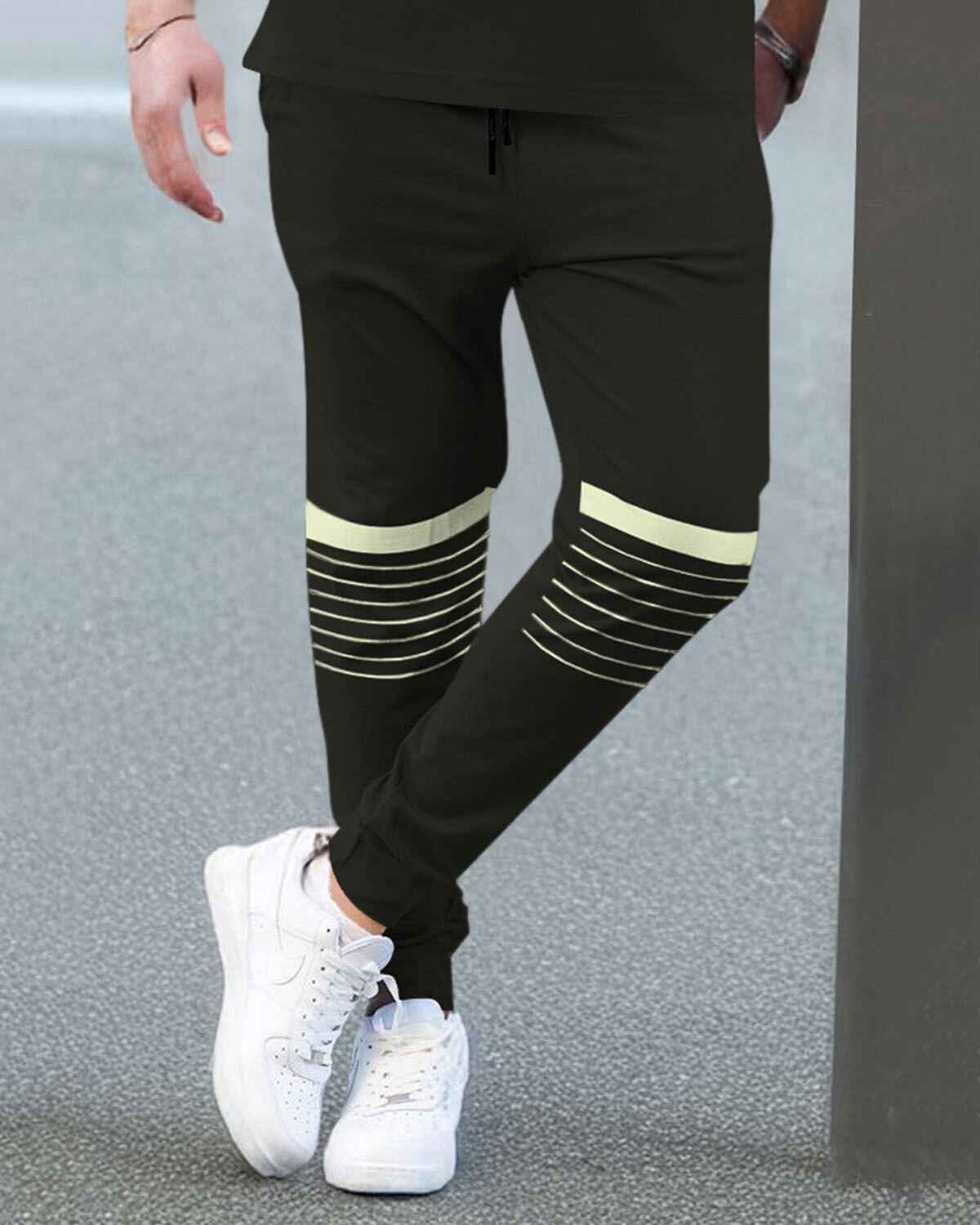 Tracksuit For Men - Half Sleeve Olivegreen T-shirt with Olivegreen Printed Trackpant